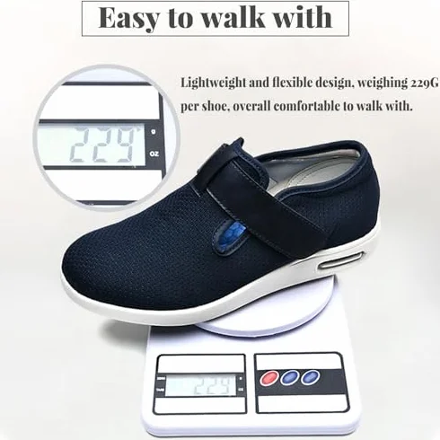 Specjalne buty dla cukrzyków, zapięcie na rzepy, oddychający materiał Flyweave, antypoślizgowe, wyrównujące nacisk, odpowiednie dla opuchniętych stóp