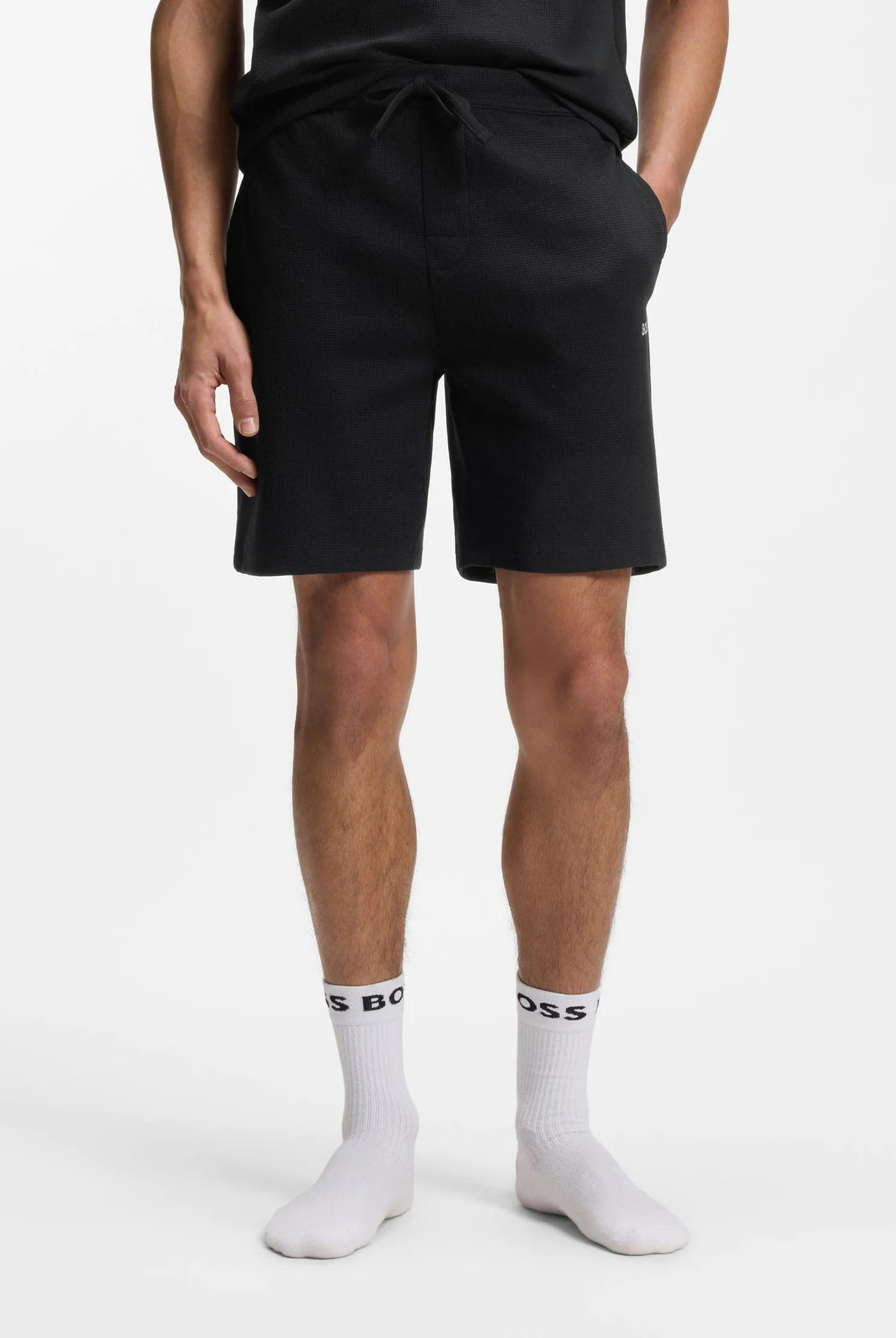 BOSS Waffle Shorts 10269584 01 - Piżama, szorty Mężczyźni