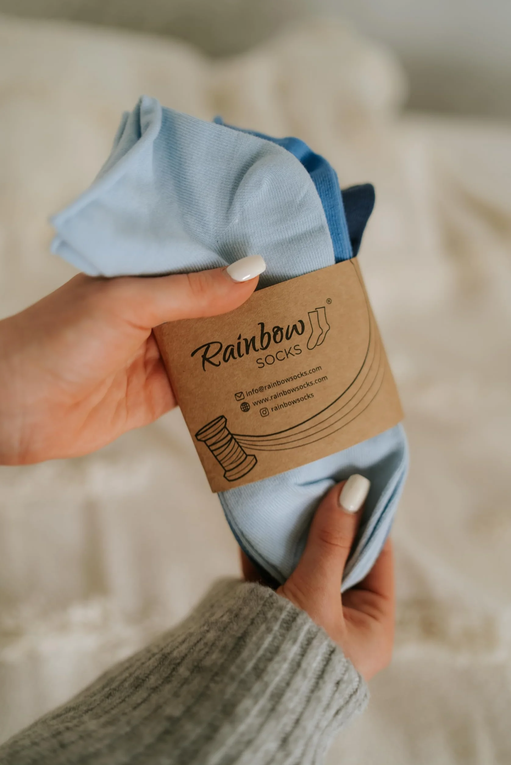 Rainbow Socks - Damskie bawełniane wygodne skarpety do kostek - beżowe, niebieskie, miętowe skarpety - 3 lub 5 par, 3 x niebieski, 39-41 EU
