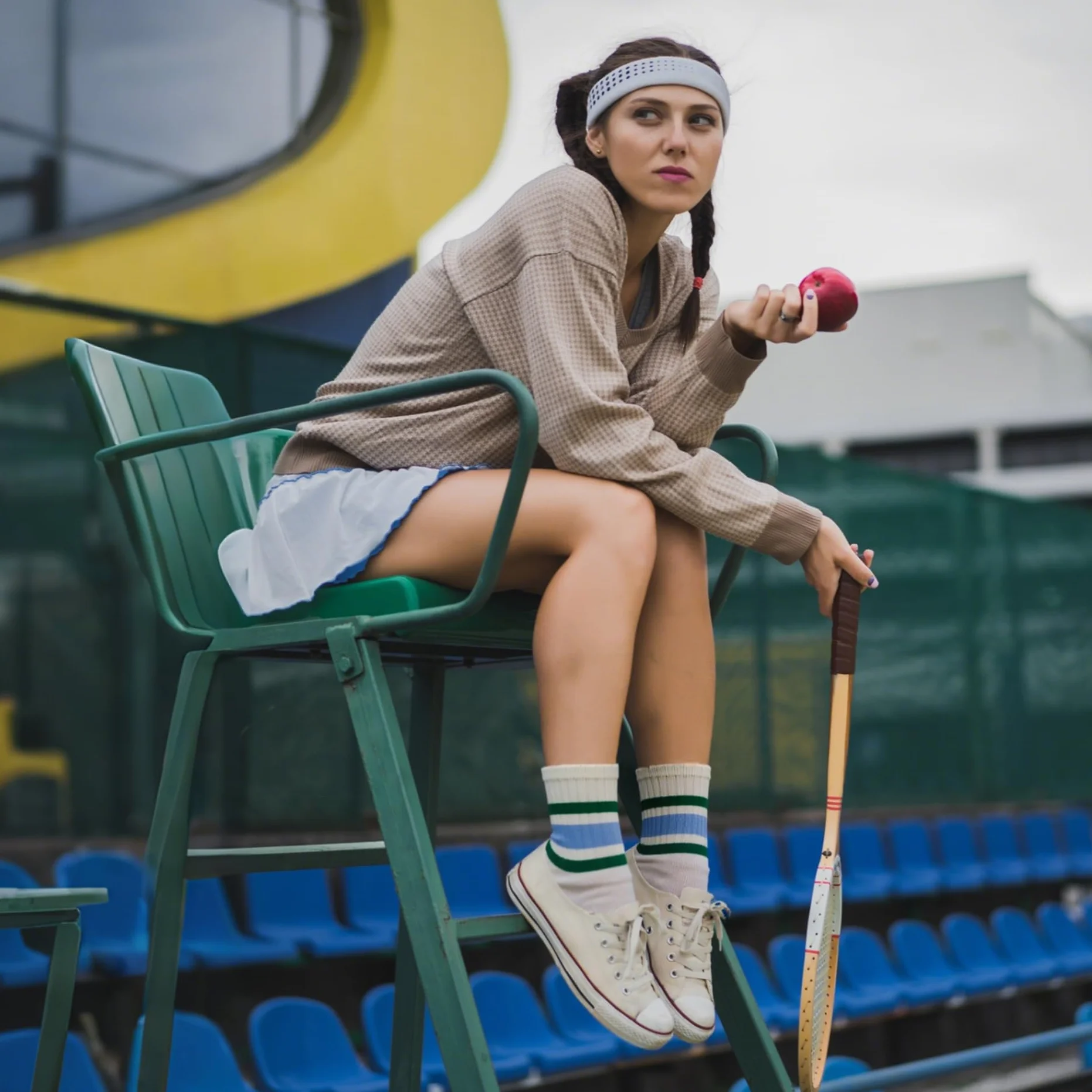 American Trends Retro skarpetki w paski dla kobiet luźne sportowe skarpety do łydki bieganie golf tenis siatkówka itp
