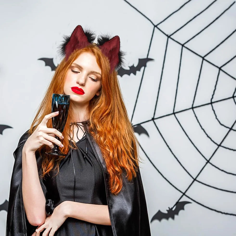 Wilk Ucho Szklarnia, Pluszowe Uszy Opaska na Głowę, Akcesoria do Włosów dla Kobiet i Dziewcząt, Cosplay, Halloween