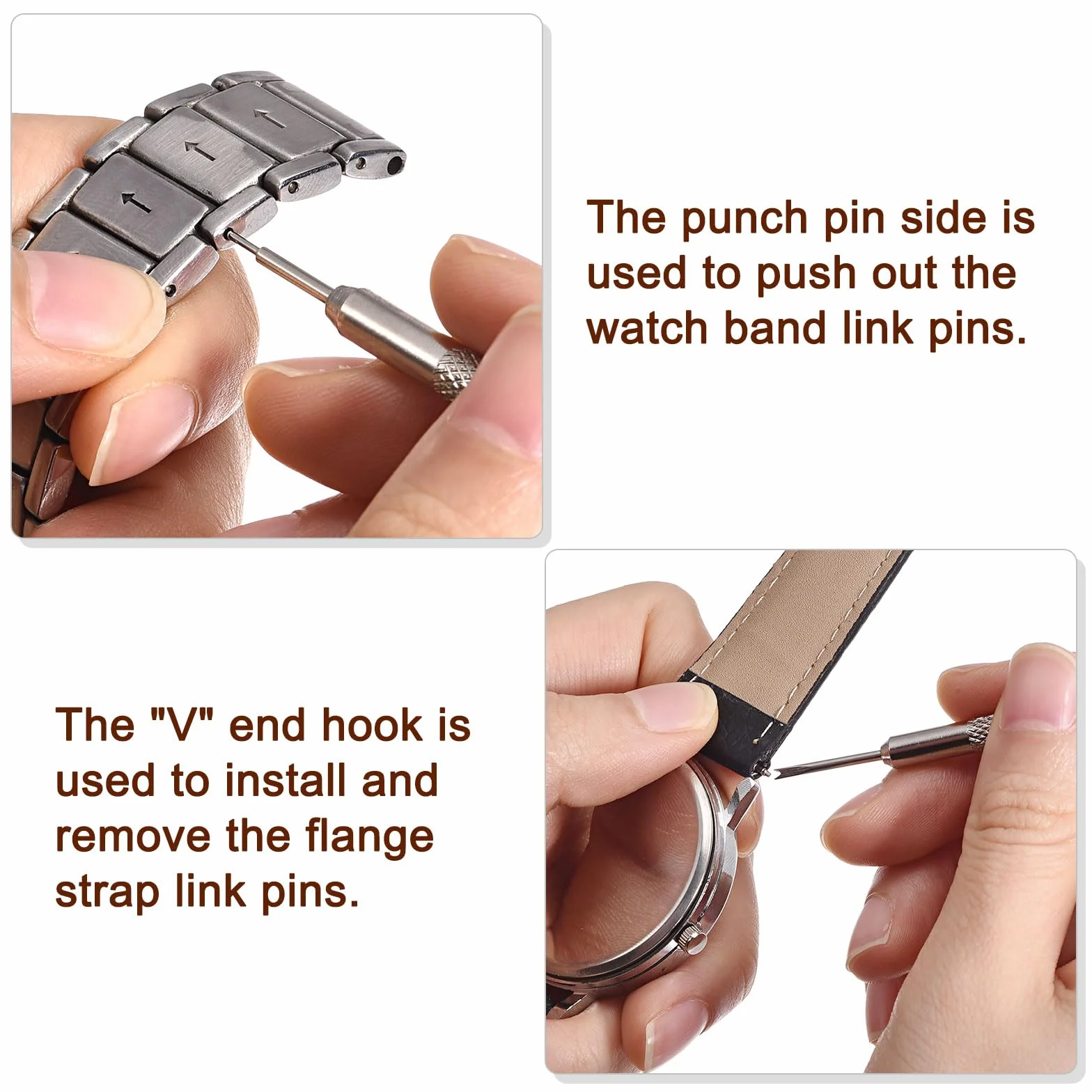 QUARKZMAN Zestaw 20 mm Spring Bar Watch Pins zestaw zapasowy, średnica 1,5 mm, 8 sztuk, z narzędziem do usuwania paska