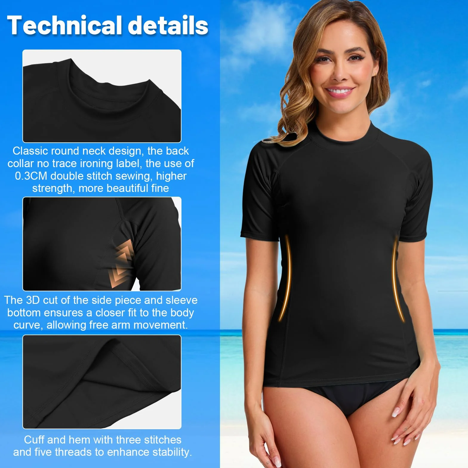 MEETWEE Damski kostium kąpielowy Surf Rash Guard ochrona przed słońcem ochrona przed promieniowaniem UV koszulka UPF 50+, krótki rękaw, szybkoschnąca, do sportów wodnych