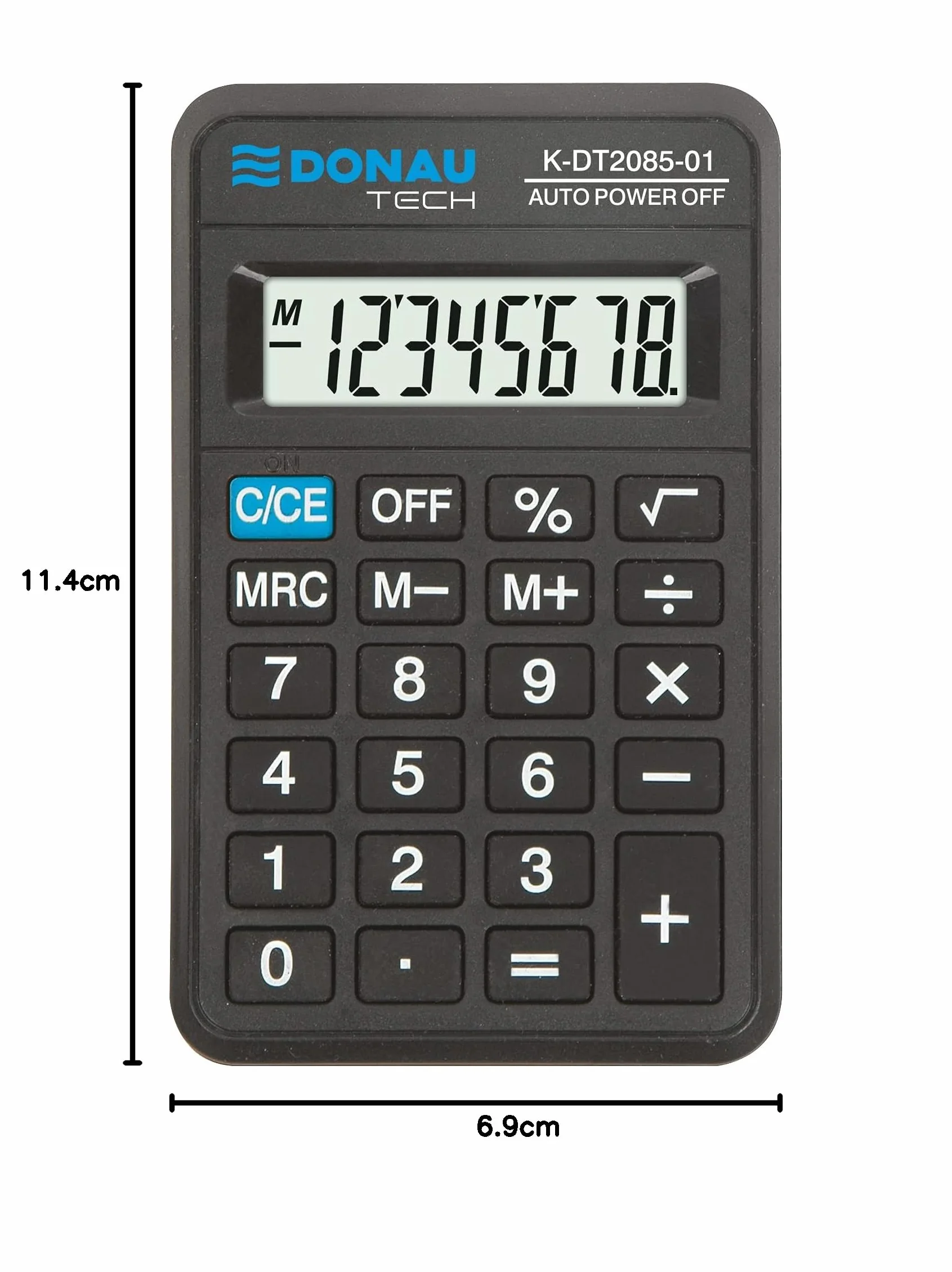 Kalkulator Kieszonkowy DONAU TECH 8-cyfr Wyświetlacz Wym 114x69x19 Mm Czarny/Urządzenia i Maszyny Biurowe/PBS Club-PBS Club 2023 / Typ-8-cyfrowy Wyświetlacz/Materiał-Plastik/Kolor-Czarny