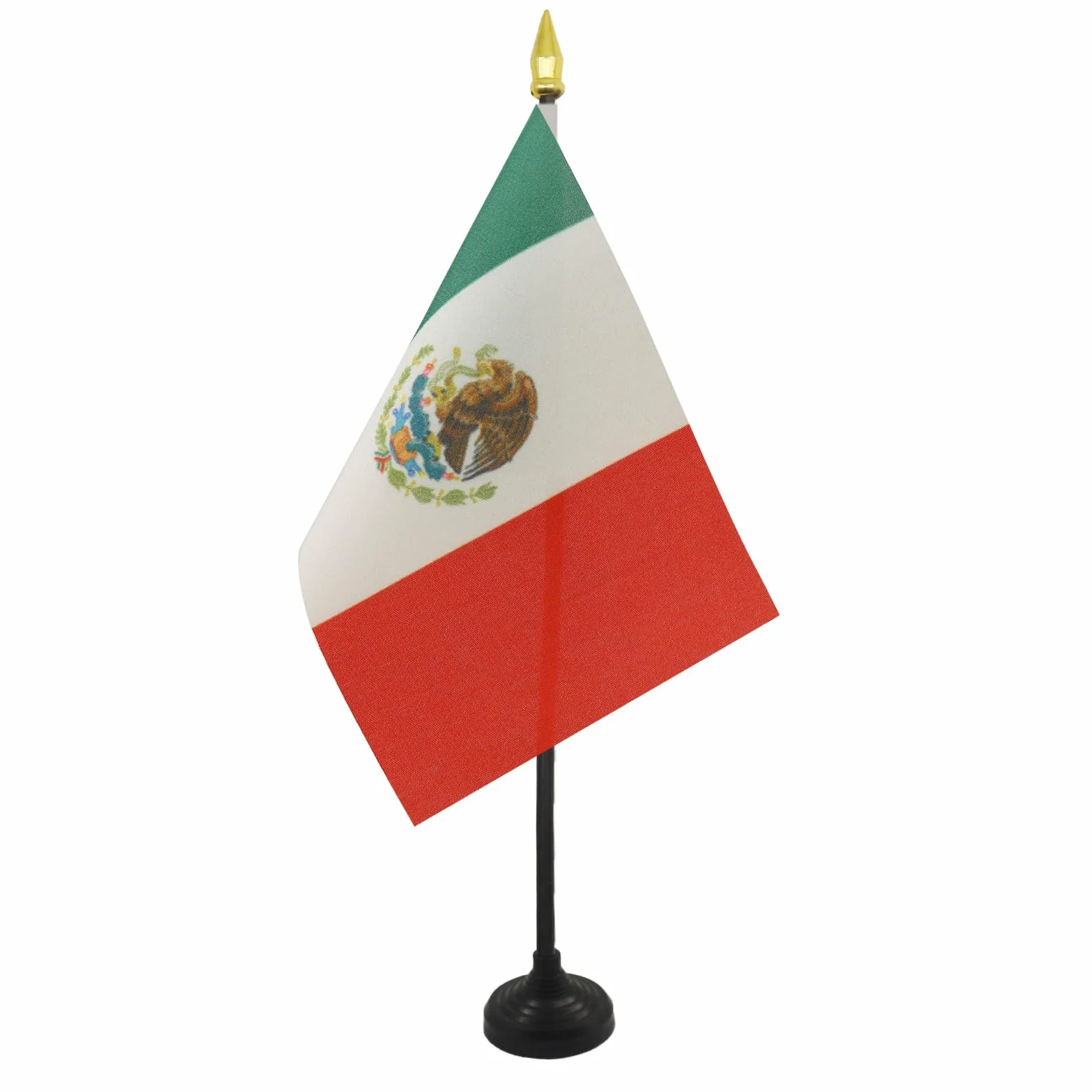 Drapeau de Table Mexique avec Pointe Or, 15cm x 10cm