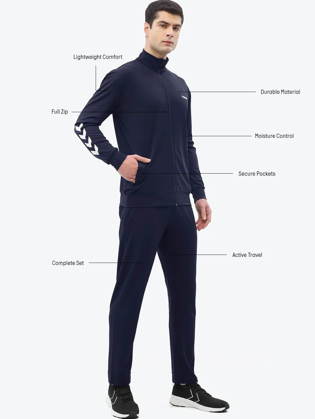 hummel 205876 męski zestaw Promo Poly Track Suit, bleu Marine, XL EU