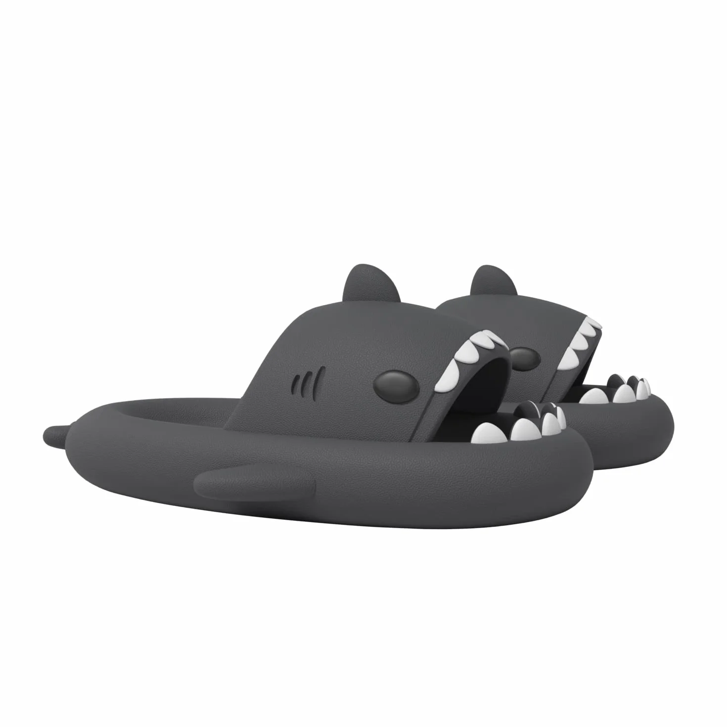 ChayChax Cloud Shark Antypoślizgowe klapki z otwartym noskiem, wygodne, z amortyzującą grubą podeszwą, kreskówkowy wzór, pod prysznic, do domu i na zewnątrz, dla chłopców/dziewcząt