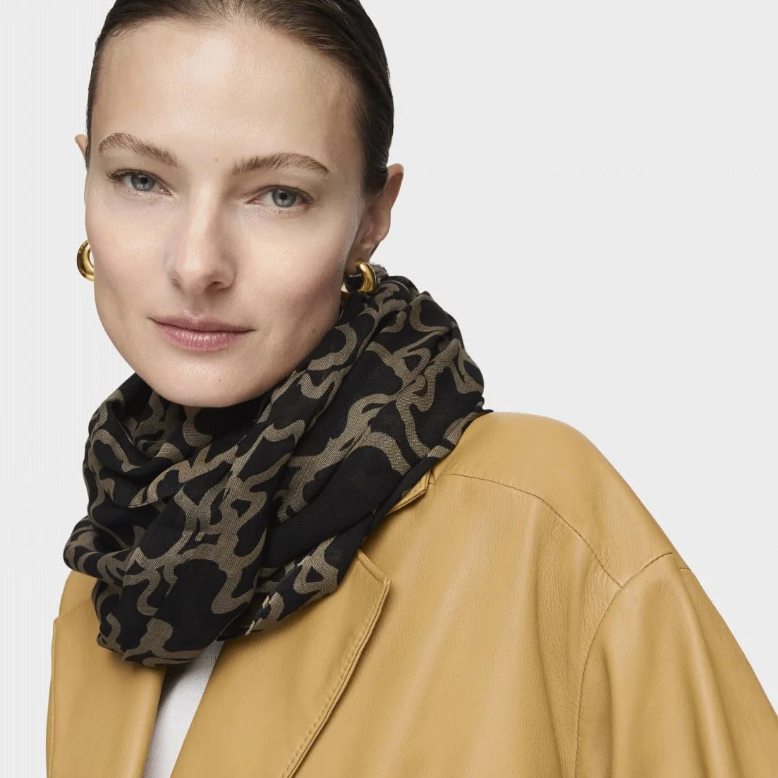 Tous Uniseks Fashion Szal, Czarny/Beżowy, 70 x 180 cm