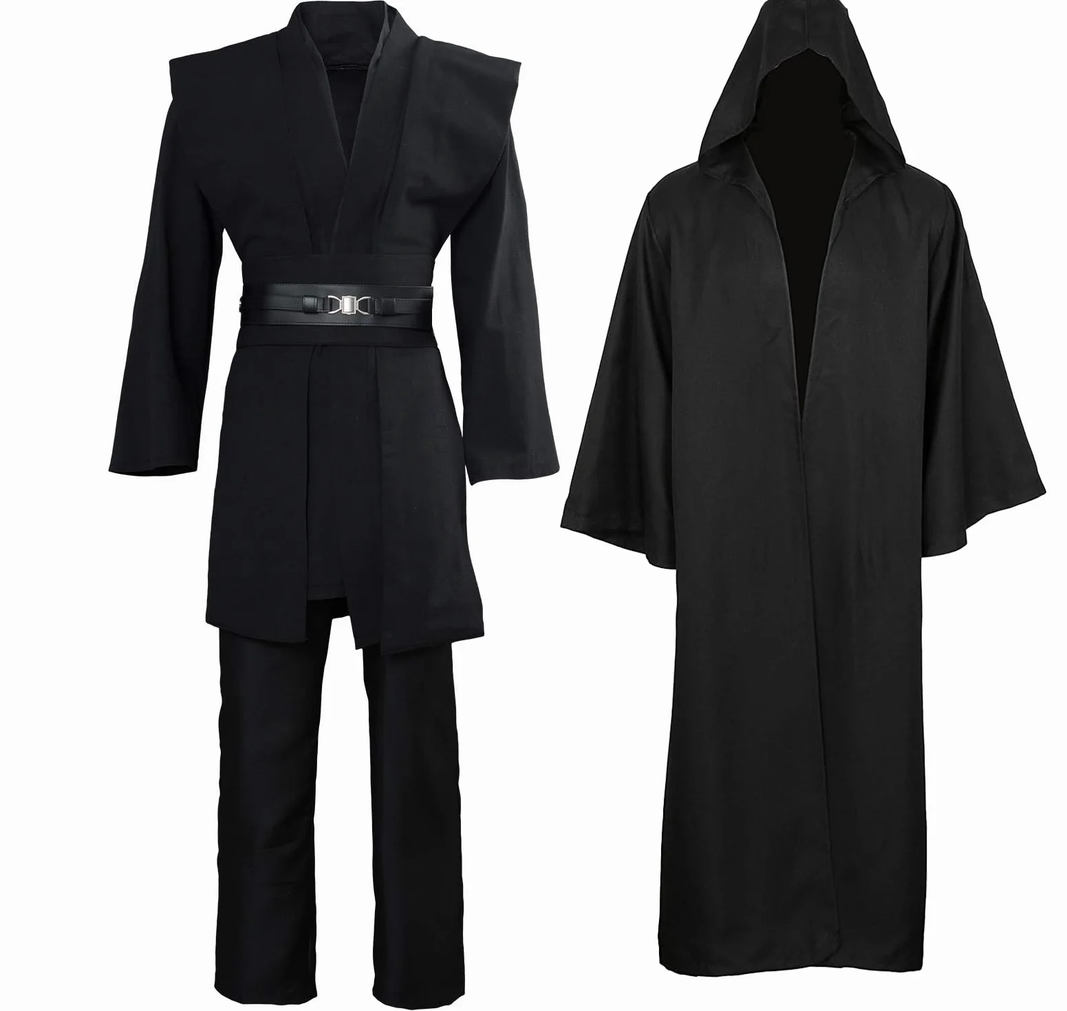 Kostium dla dorosłych tunika kostium rycerz płaszcz brązowy Jedi szlafrok z kapturem kamizelka koszula spodnie garnitur stroje na Halloween