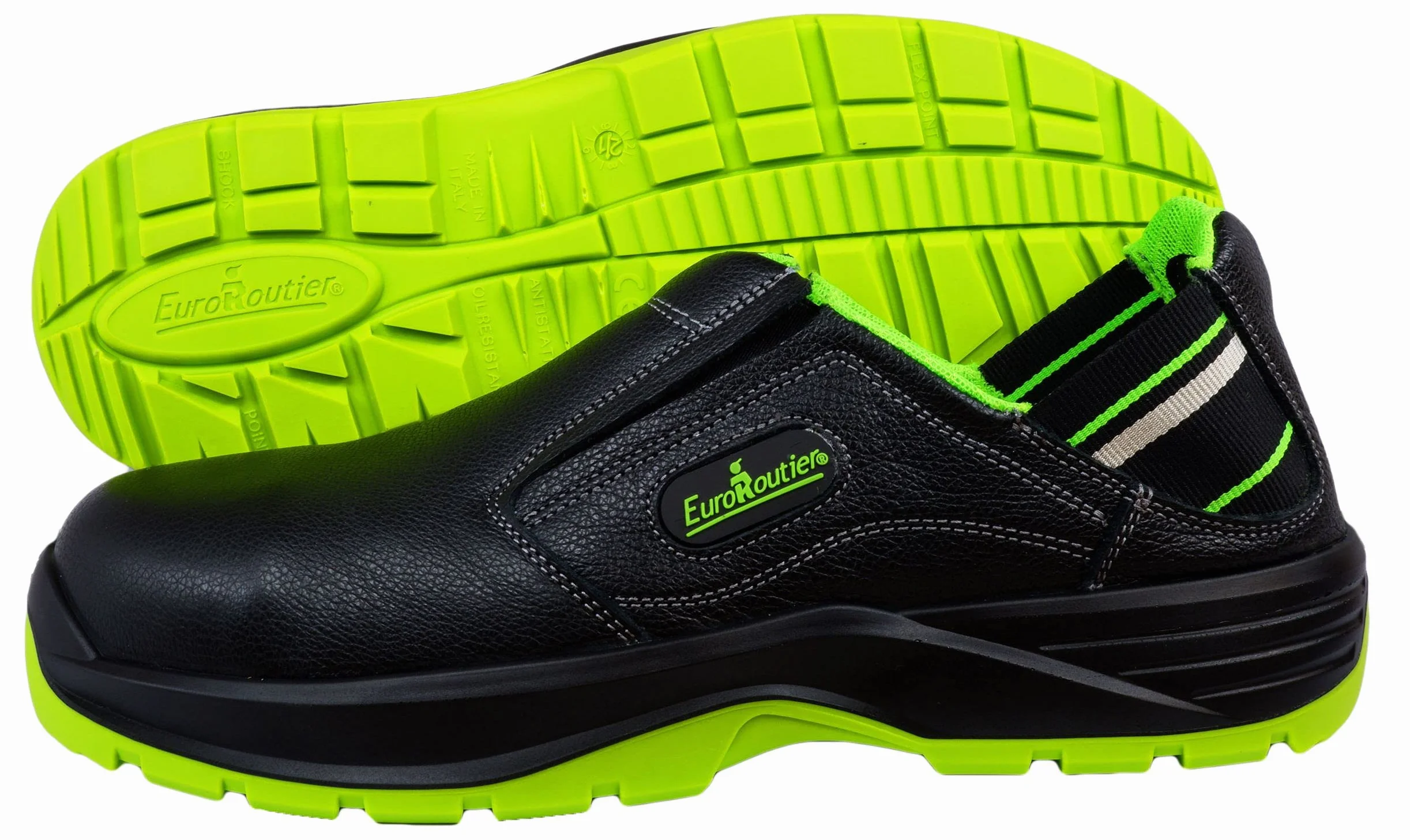 EuroRoutier Hybrid Nappa Black Prawdziwa Skóra, Kapcie, Obuwie Ochronne Z Certyfikatem S1P-SRC