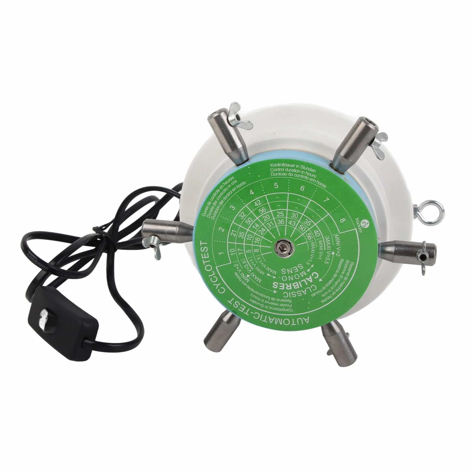 6 Arms Watch Winder Machine,6 Arme Uhrenbeweger Maschine Automatischer mechanischer Machine, Reparaturwerkzeug für Uhrenreparaturwerkzeug EU-Stecker AC250V Auto Tester AC 250V 2,5/min