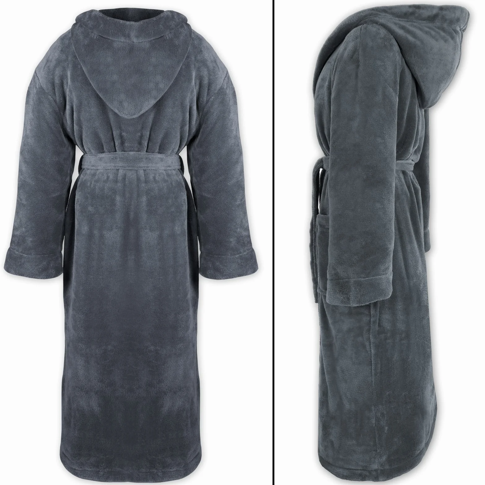 Gräfenstayn® Damski i męski szlafrok kąpielowy z kapturem, rozmiar S-XXXL Öko-Tex Standard 100, flanelowy polar