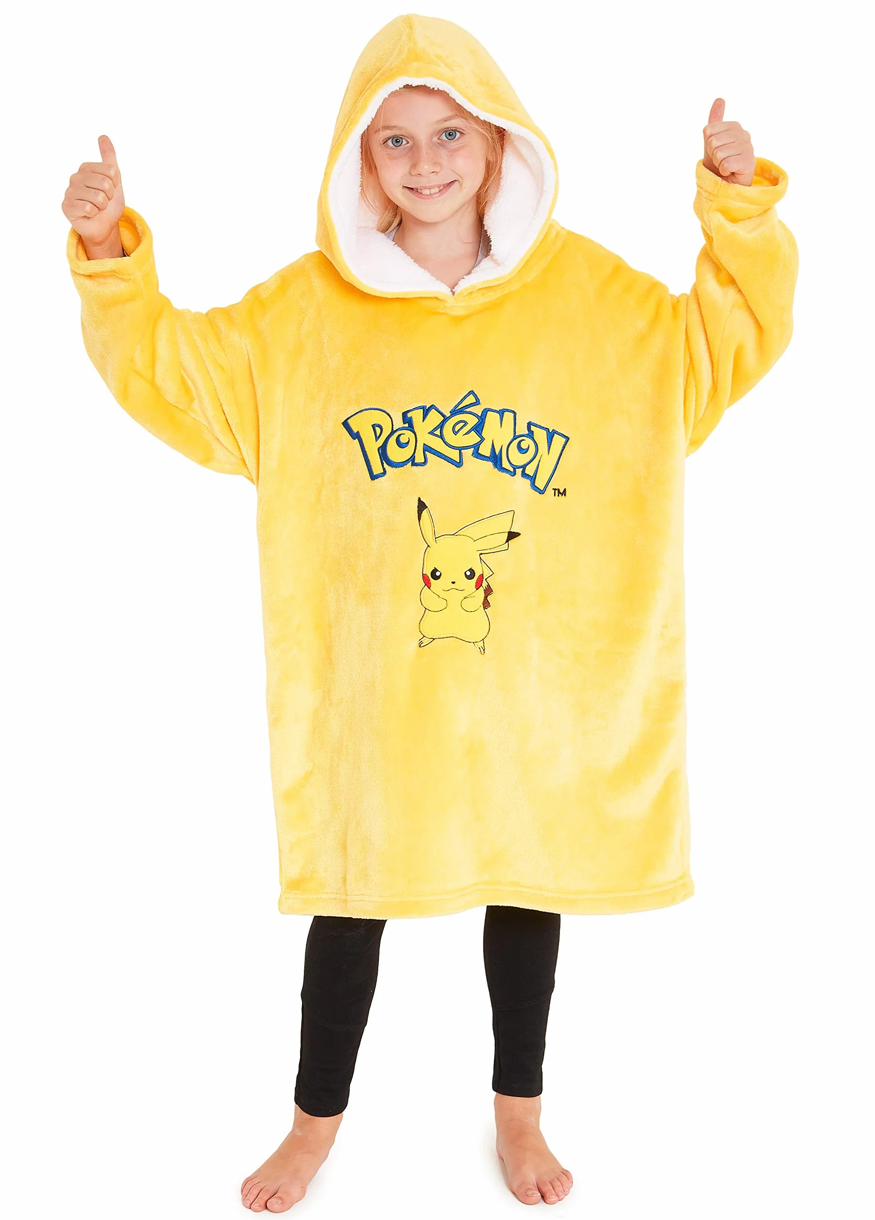 Pokémon Bluza w kratę, ponczo polarowa bluza z kapturem dla dzieci