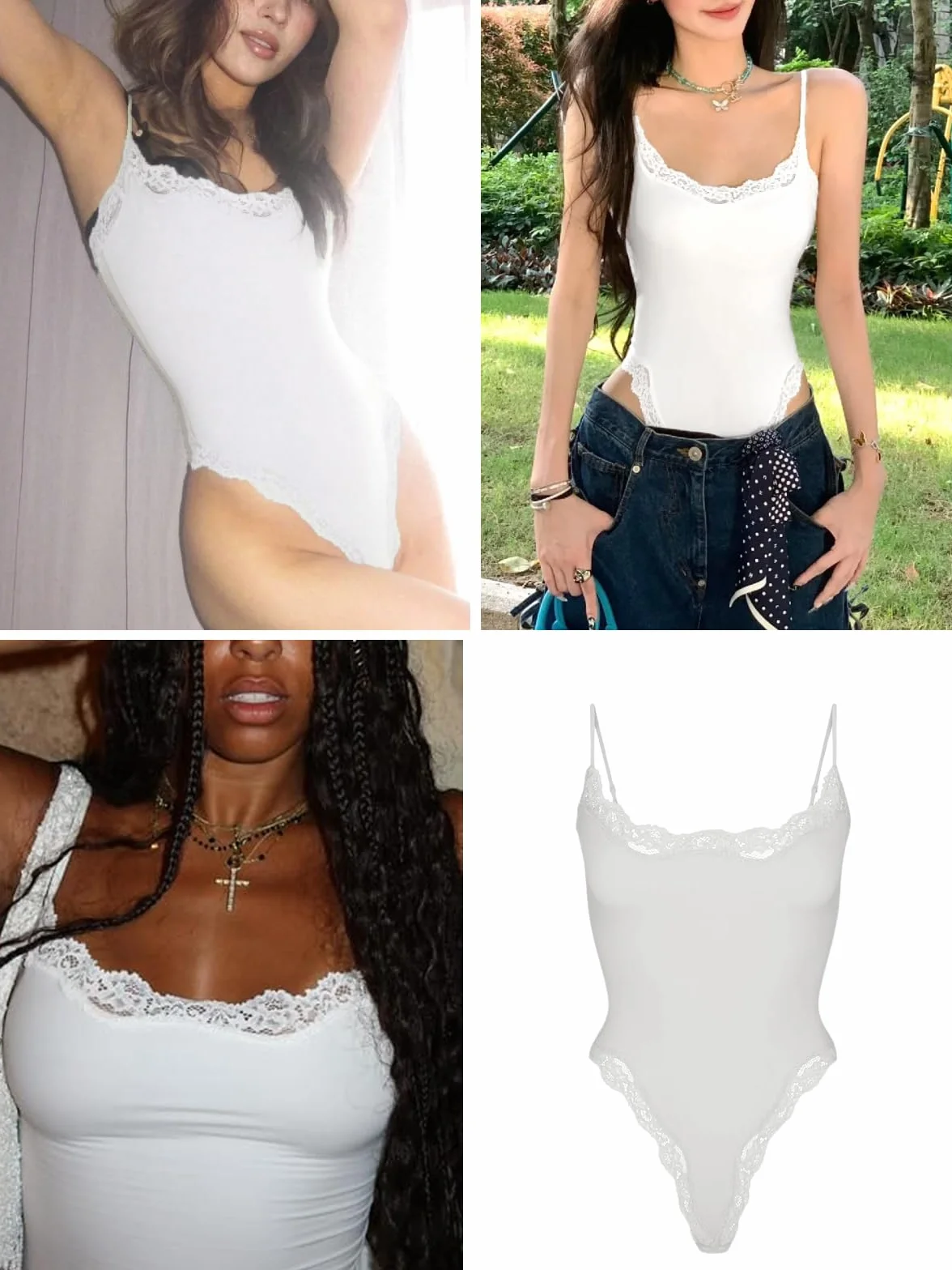 Starrylion Koronkowy kombinezon kwadratowy dekolt topy dla kobiet bez rękawów spaghetti pasek tank top body dla kobiet seksowny kombinezon