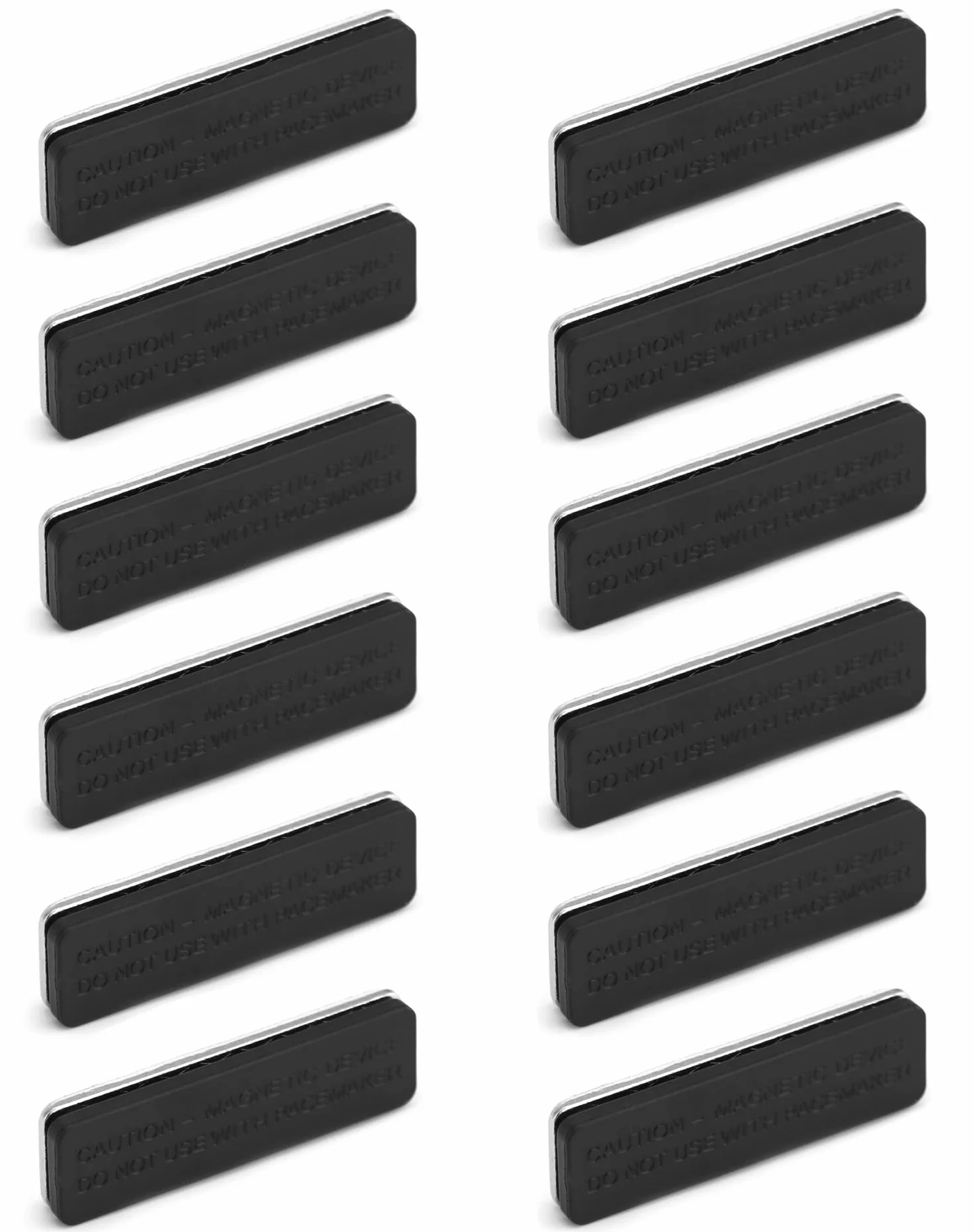 QWORK® 12-częściowy magnes na identyfikator, samoprzylepny magnetyczny uchwyt na identyfikator z 3-punktowym magnesem do etui na identyfikatory (45 x 13 mm, czarny)