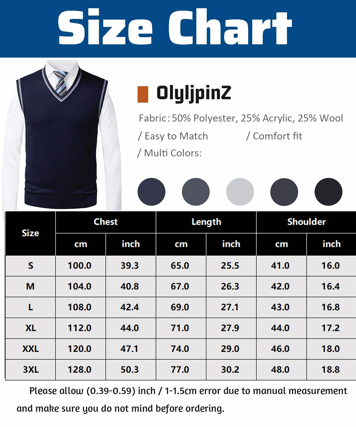 Męski sweter bez rękawów z dekoltem w serek kamizelka z dzianiny odzież wierzchnia kamizelka klasyczna biznesowa dzianina slipover sweter tank topy, ciemnoszary, XL