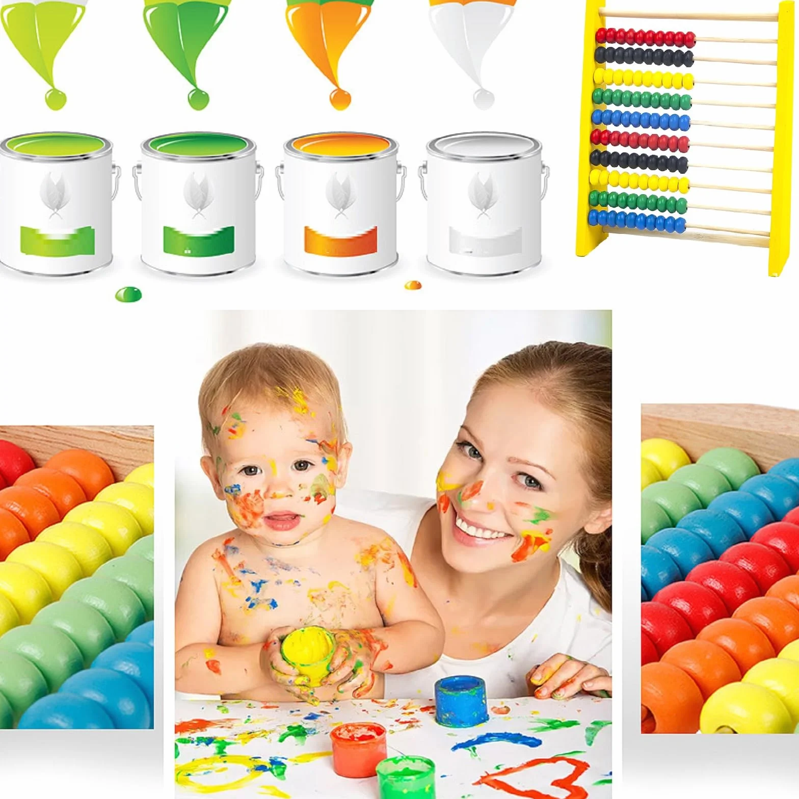 Abaco Szkoła Podstawowa dla Dzieci,Balokery dla dzieci,Drewniany Dziak,Gry Abaco,Drewniane Zabawki Matematyczne,Drewniane Piłki z 100 Liczącymi Kijami,Zabawka Edukacyjna(Niebieski)