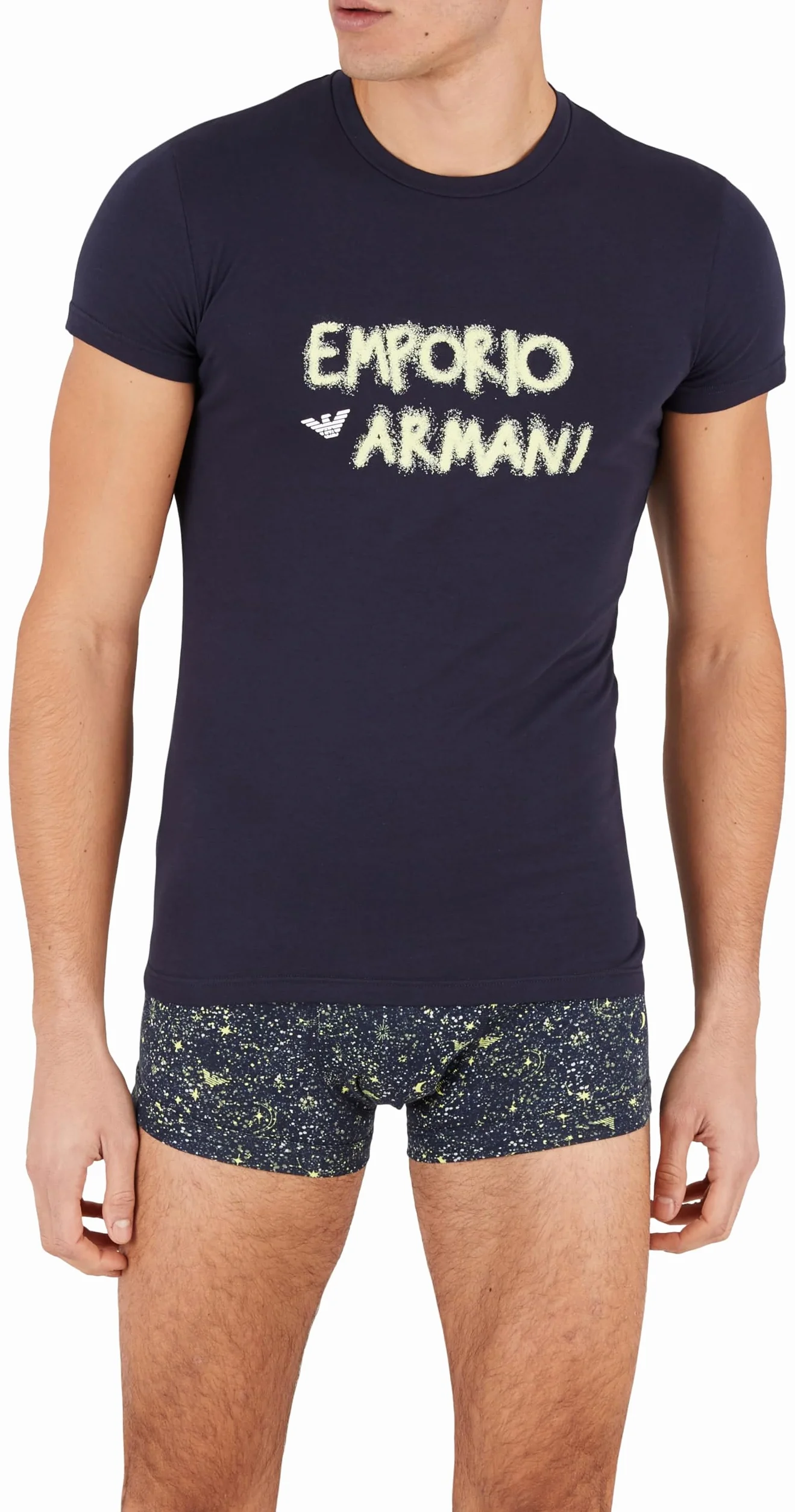 Emporio Armani Trunks Mężczyźni Christmas Stretch Cotton Crew Neck T-shirty + Trunk