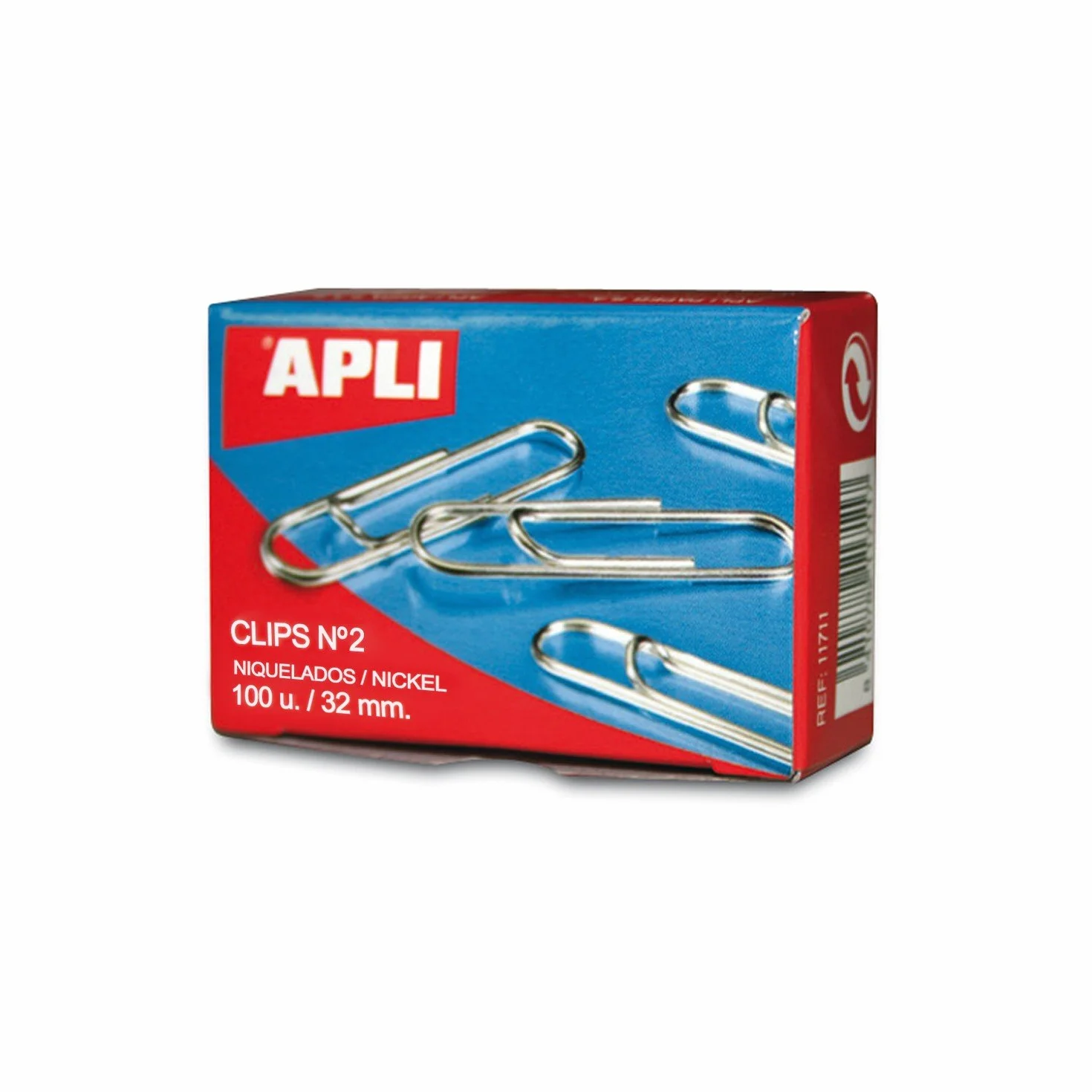 APLI Papier – klipsy kartonowe niklowane N2 32 mm opakowanie 100 sztuk