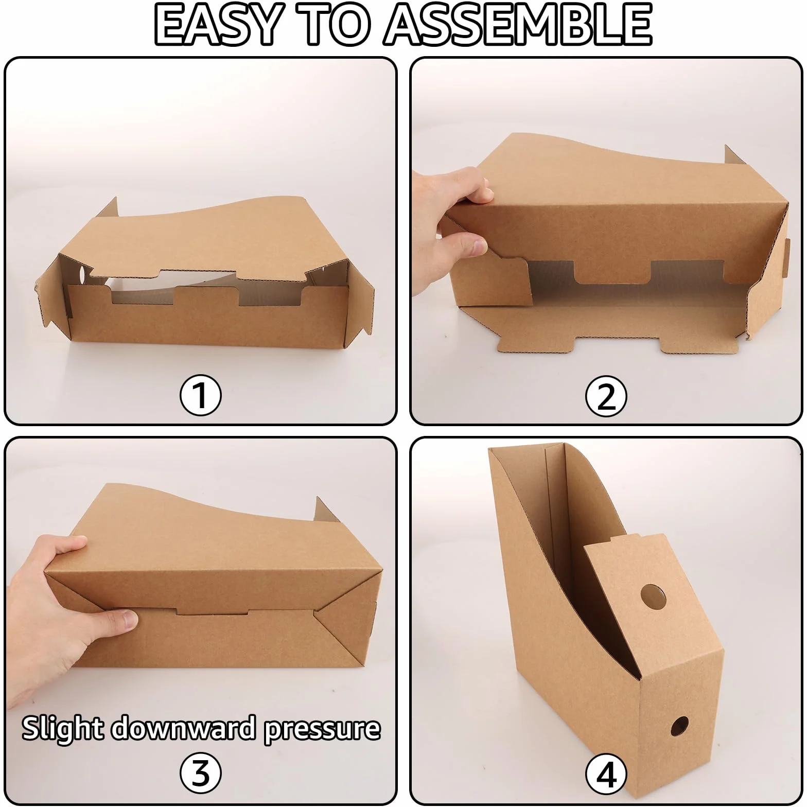 APACALI Kartonowy stojak na czasopisma A4 do biura, akademika, klasyfikacja plików domowych, papier kraft 12 szt