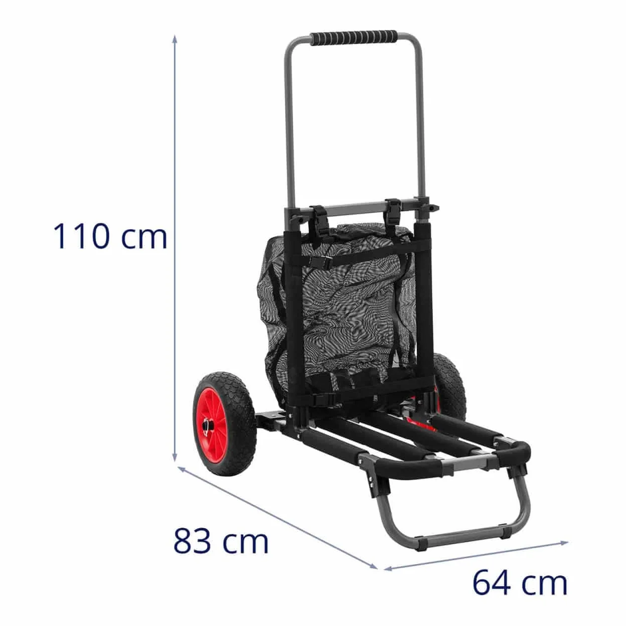 MSW Wózek Plażowy MSW-MMT-13, Składany, 75 kg, 800-1100 mm, Czarny, Aluminium