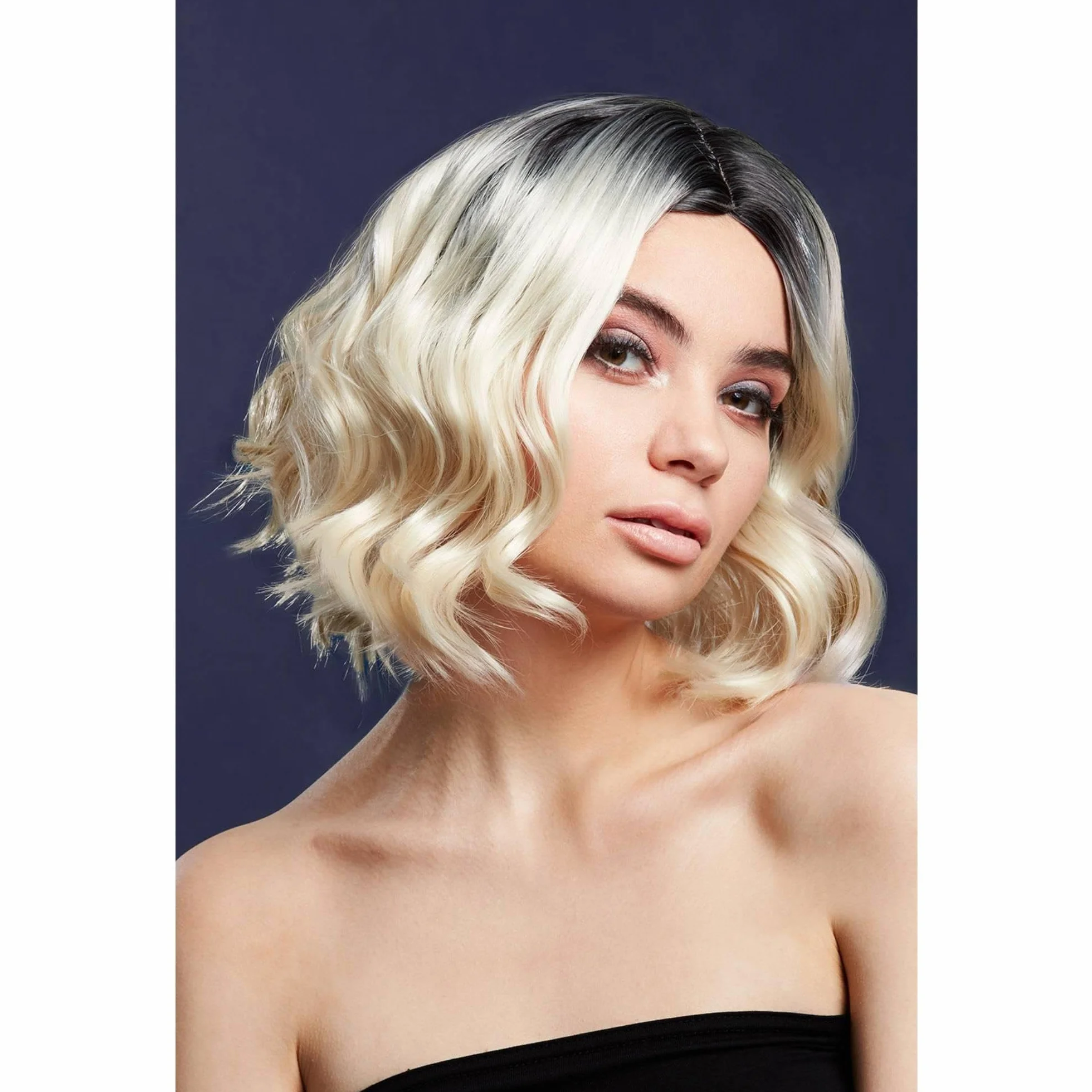 Smiffy's Fever Kourtney Wig, Two Toned Blend, Blond