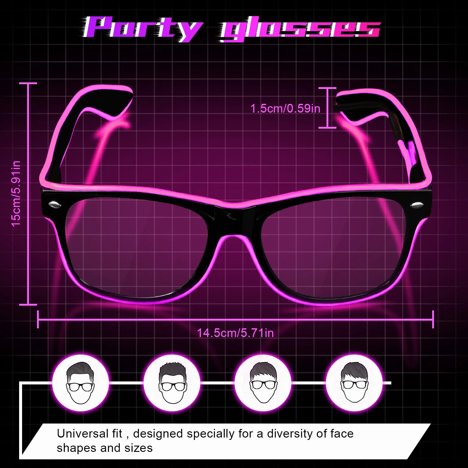 flintronic Okulary LED, okulary imprezowe, okulary LED, Cyberpunk, okulary LED, 7 kolorów, 5 trybów światła, regulowany kolor na Halloween, imprezę cosplay, dyskotekę, bar, festiwal muzyczny