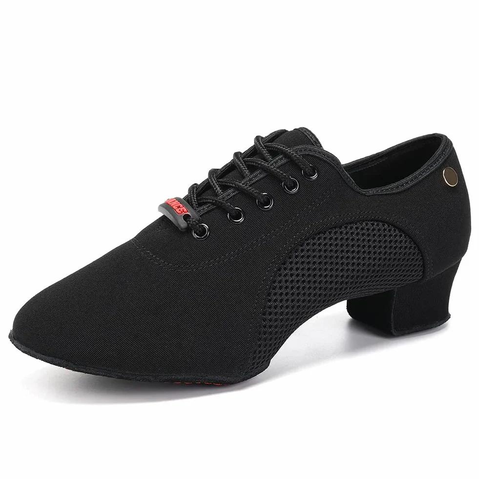 HIPPOSEUS Damskie Sznurowanie Lacińskie Buty do ćwiczeń Tanecznych Zamkniętych Stóp Salsa Tango Taniec Traning Buty Niskie Obcasy,Wzór LHD
