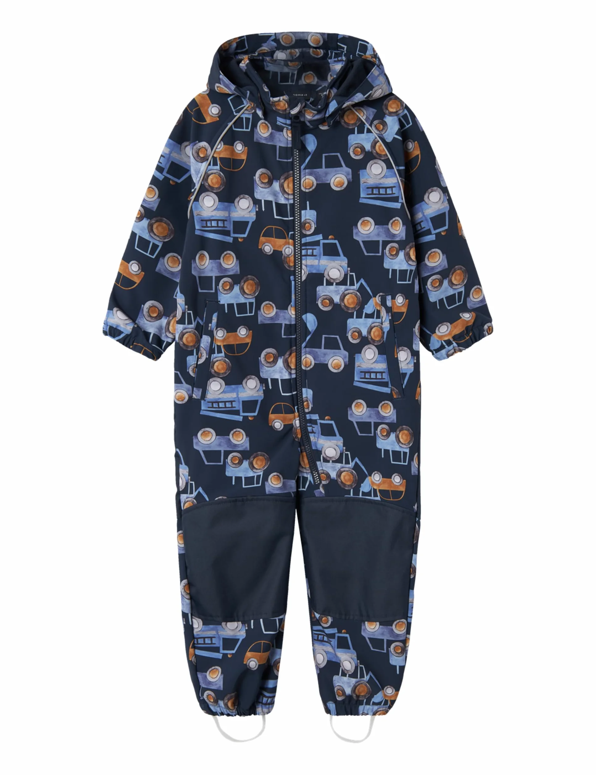 NAME IT Chłopięcy kombinezon przeciwdeszczowy NMMALFA08 Softshell Suit AOP1 FO NOOS, niebieski, 86, niebieski, 86