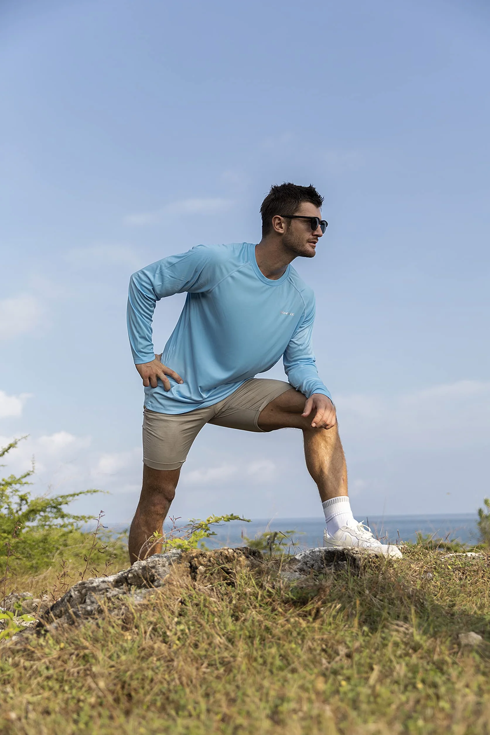 ZENGVEE Rashguard męska koszulka chroniąca przed promieniowaniem UV UPF 50+, szybkoschnąca, lekka, oddychająca, ochrona przed słońcem, do surfowania, pływania, biegania, 3 sztuki w opakowaniu