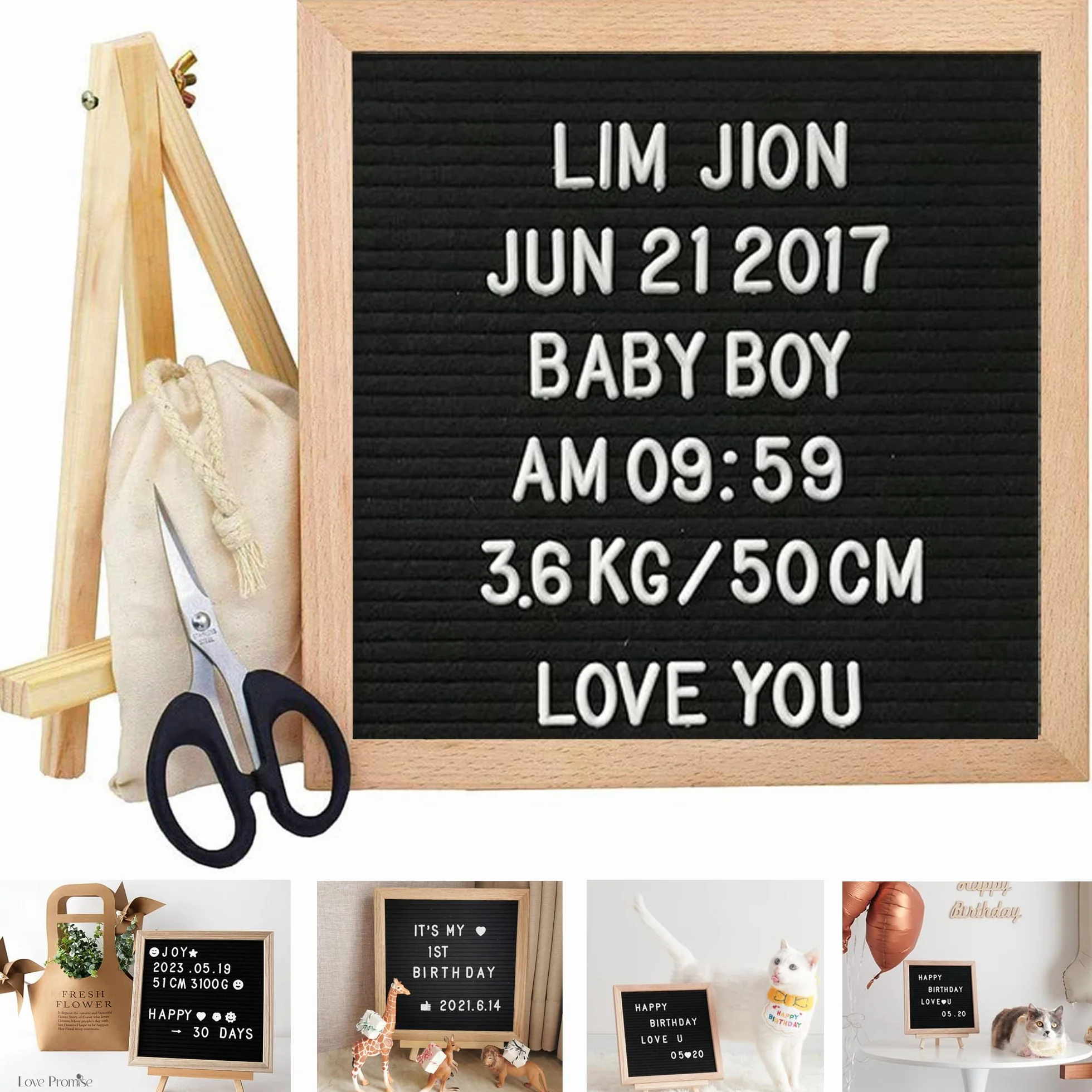 Filcowa tablica na listy, 25 x 25 cm, wymienna tablica z listami, 510 liter i cyfr, stojak i torba, tablice z literami, ręcznie robiona, dębowa tablica ogłoszeń do dekoracji wnętrz