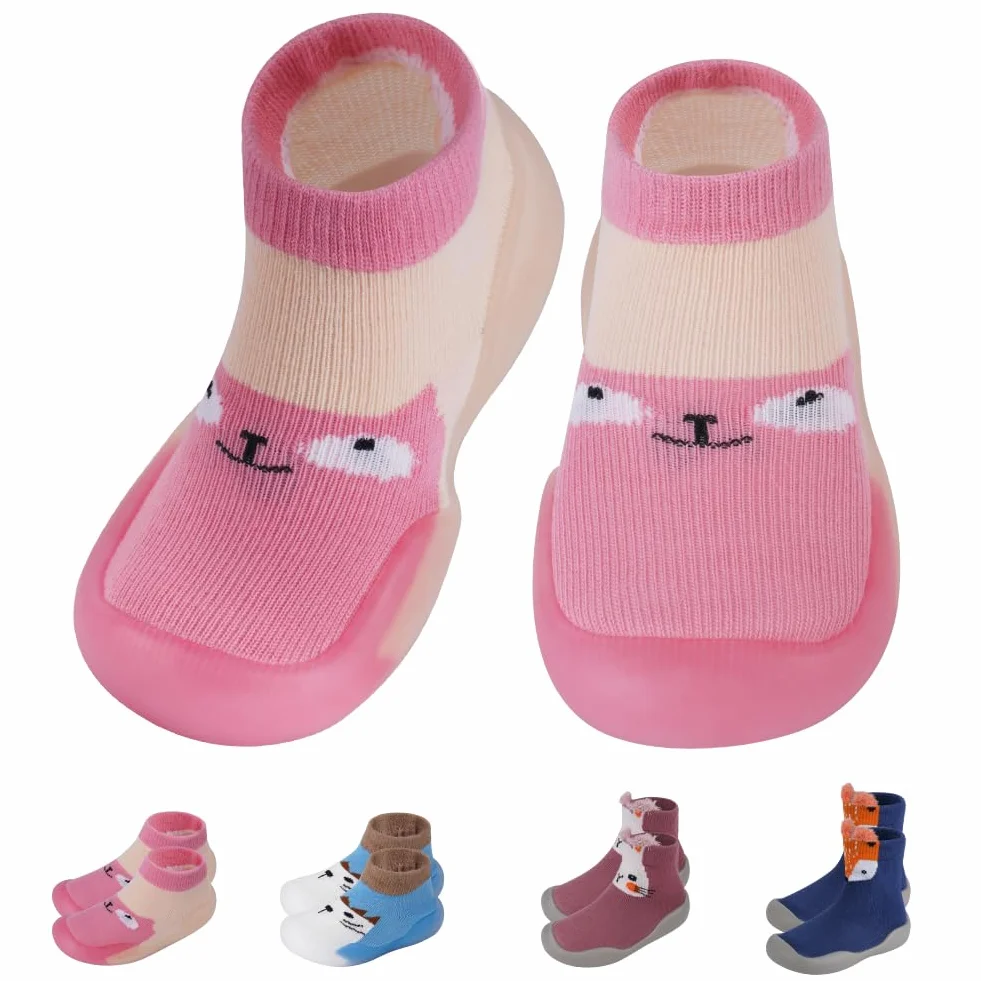 Aolso Buty dziecięce skarpety, buty na pierwsze kroki, antypoślizgowe buty dla dzieci z gumową podeszwą