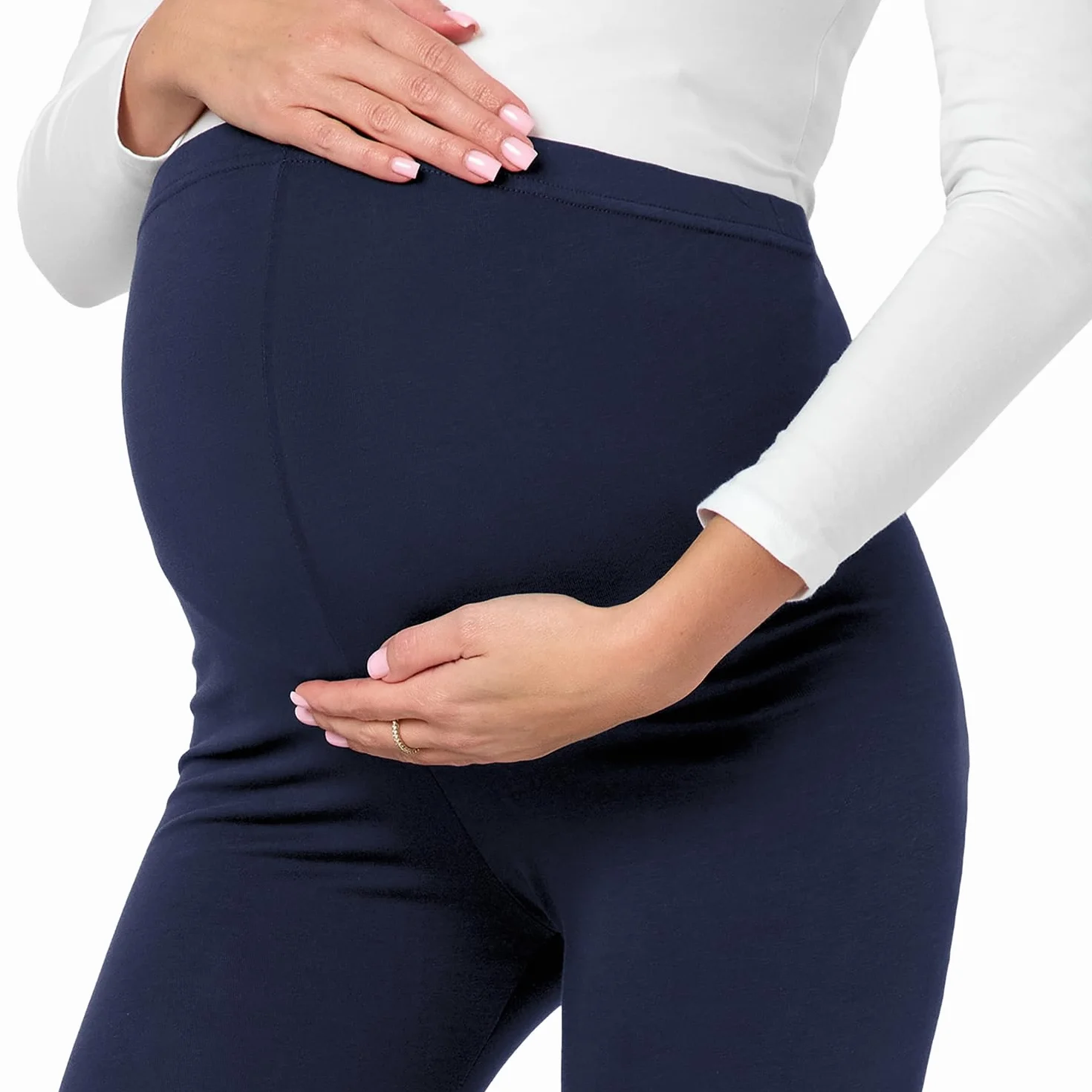 Be Mammy Bawełniane Legginsy Ciążowe Długie BE20-230