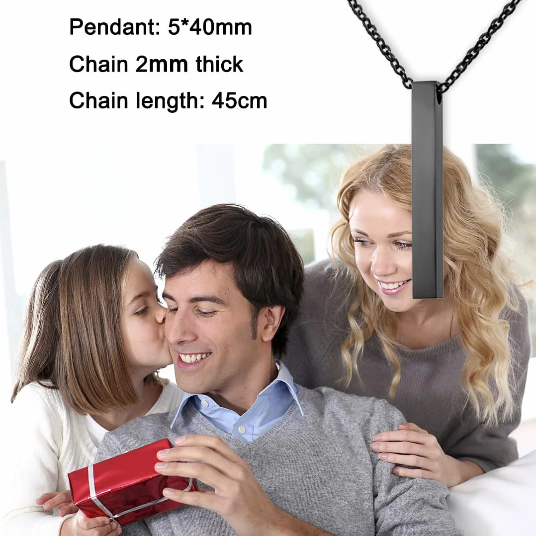Wisiorek Bar dla Mężczyzn Kobiet Z Wisiorkiem Ze Stali Nierdzewnej, Unisex Biżuteria Prezent, XL, Tworzywo sztuczne
