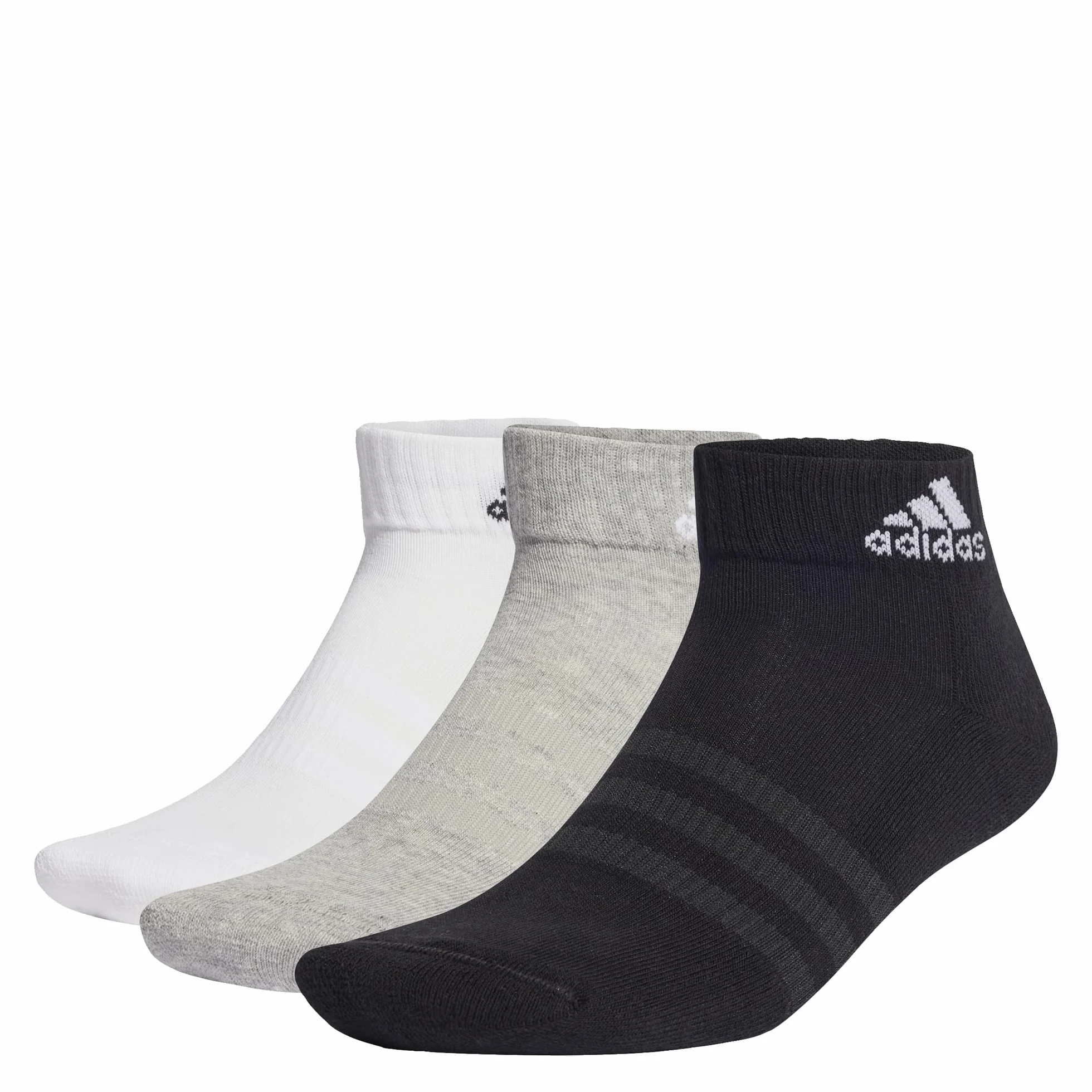 adidas Uniseks - dzieci Cushioned Sportswear Ankle Socks 6 Pairs, Medium Grey Heather/White/Black, 7-8 Years