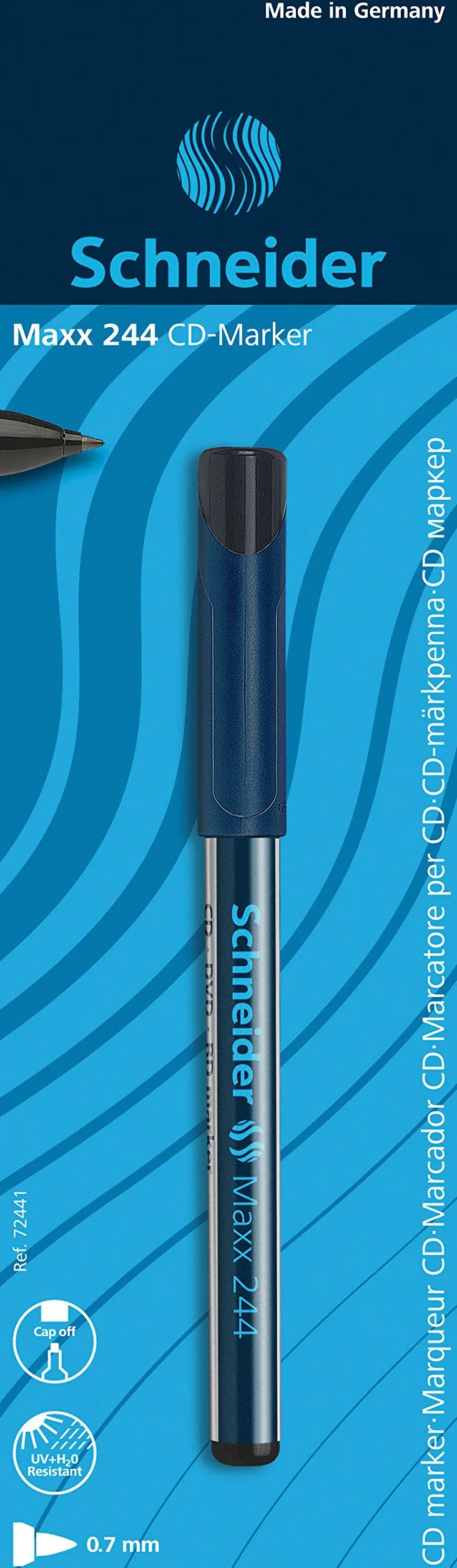 Schneider Maxx 244 przybory do pisania, marker CD / DVD/BD, 0,7 mm, czarny, blister, 1 sztuka