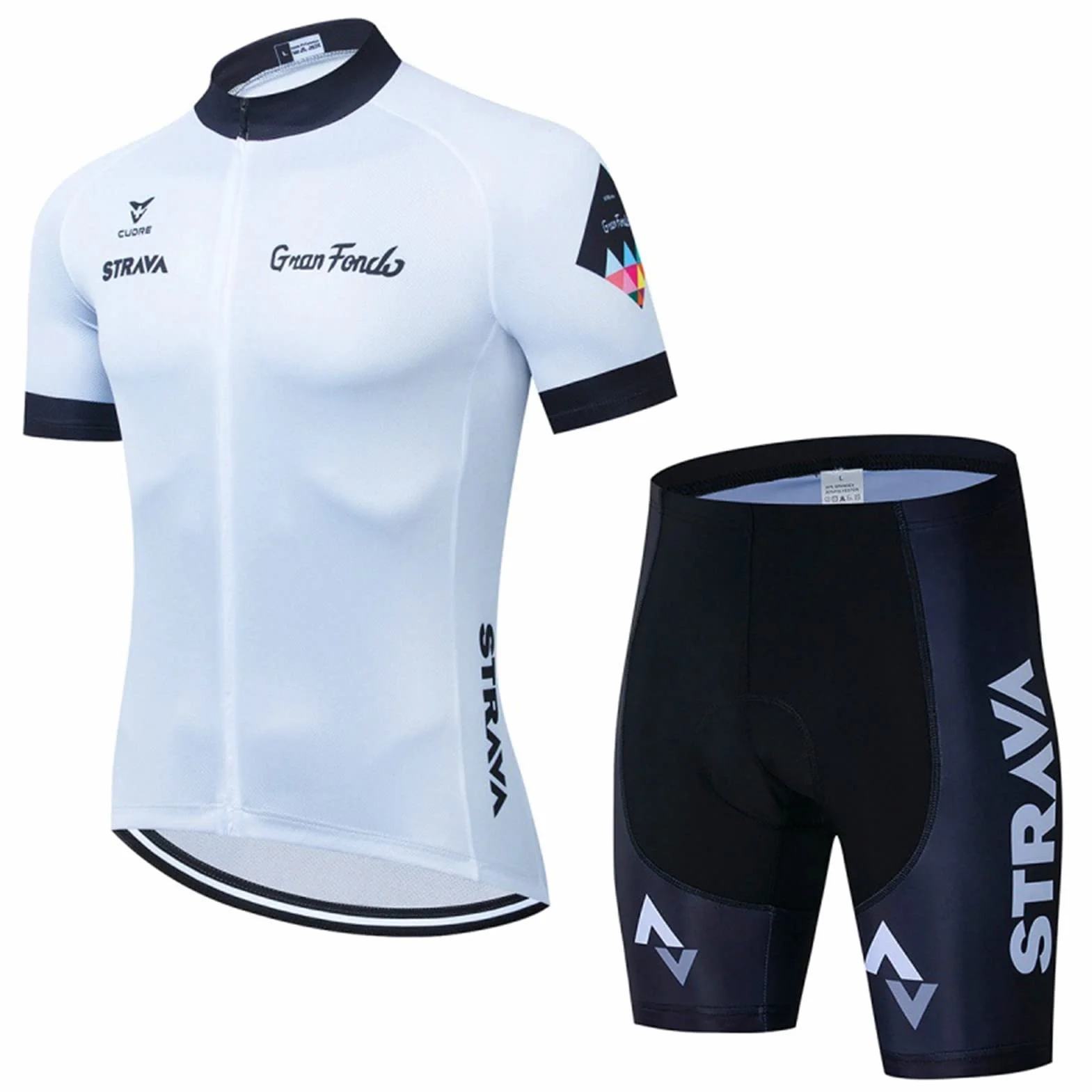 FFFF & OLFEH Męski letni strój rowerowy, koszulka kolarska dla mężczyzn, koszulka kolarska z żelową podkładką 3D do jazdy na rowerze na świeżym powietrzu