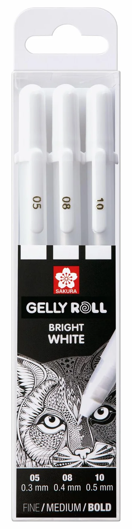 Sakura Gelly Roll 3 gelpennen div diktes - wit