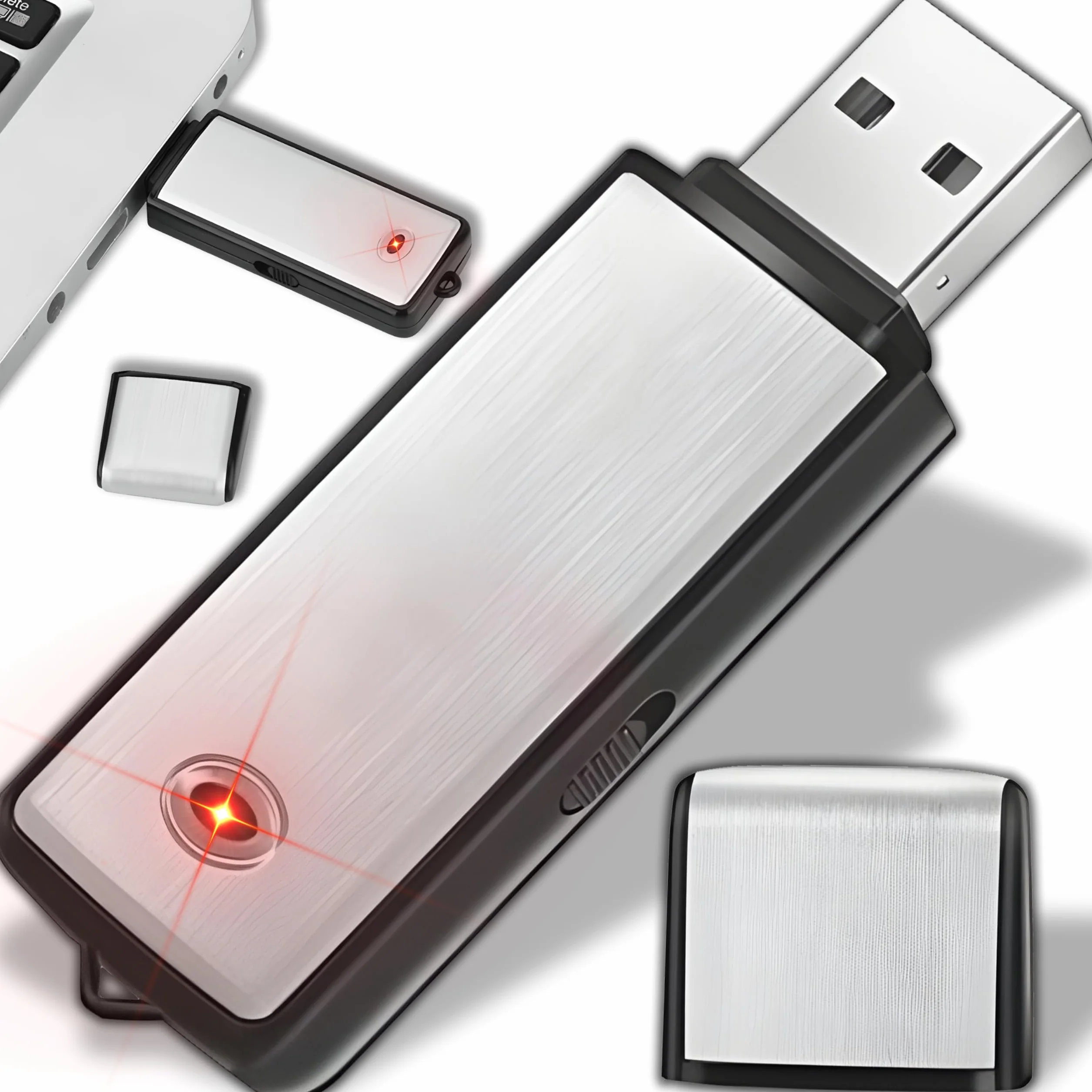 Retoo Dyktafon cyfrowy USB z 8 GB, aktywacja głosowa, urządzenie do nagrywania wykładów, wykładów, wywiadów, spotkań, mini dyktafonu z aktywowanym głosem