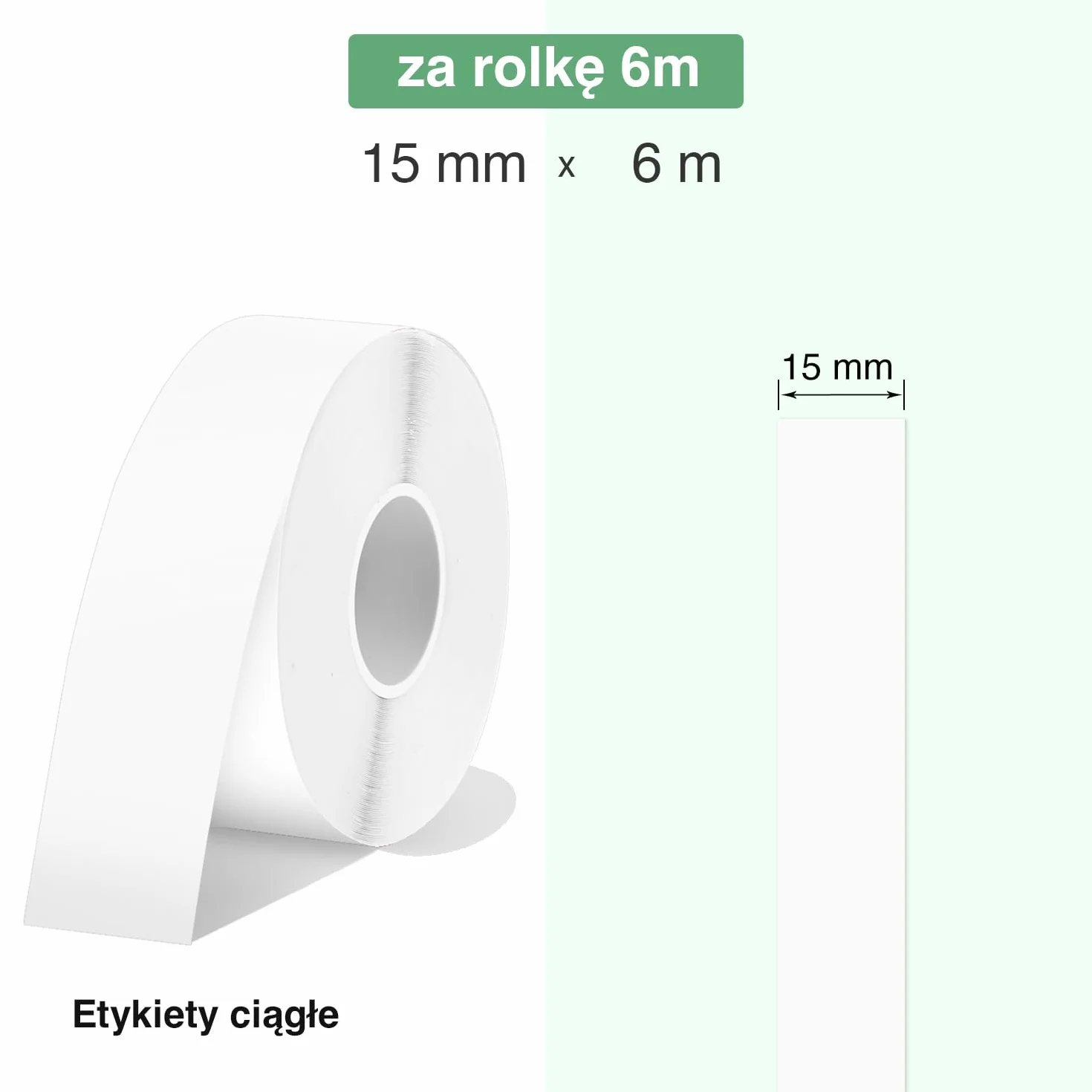 SUPVAN KATASYMBOL E10/E11/E16 Taśma do Etykiet Termiczne Wodoodporne, Samoprzylepne Etykiety Żaroodporne Do Domu, Biura, Szkoły, 15 mm X 6 m, 2 Rolki, Czarny Na Biały