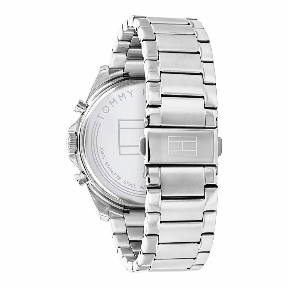 Tommy Hilfiger Mężczyźni Baker Zegarek, Granatowy/Srebrny, 43.5 mm