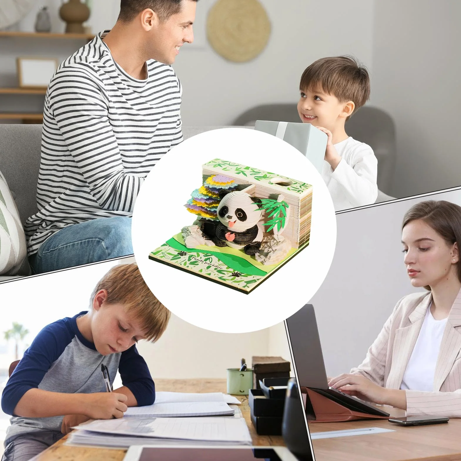 Kalendarz 3D, papier panda rze?ba notatnik, kalendarz 3D, do klasy, domu i nauczyciela, do pracy, urlop, trening fitness