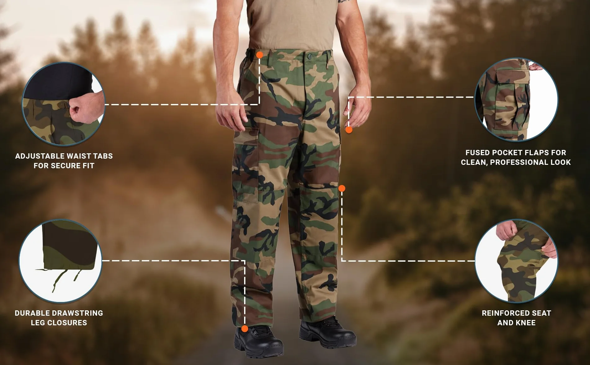 Propper Męskie spodnie F5201-Bdu, Leśny, S