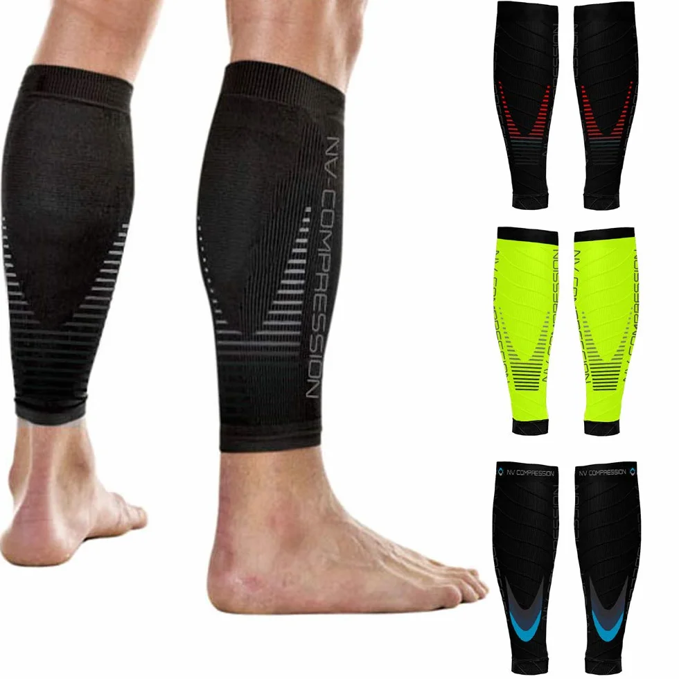 Race and Recover rękawy kompresyjne dla łydek - czarne - sportowe kompresyjne rękawy Calf - czarne - do biegania, kolarstwa, triathlonu, siłowni