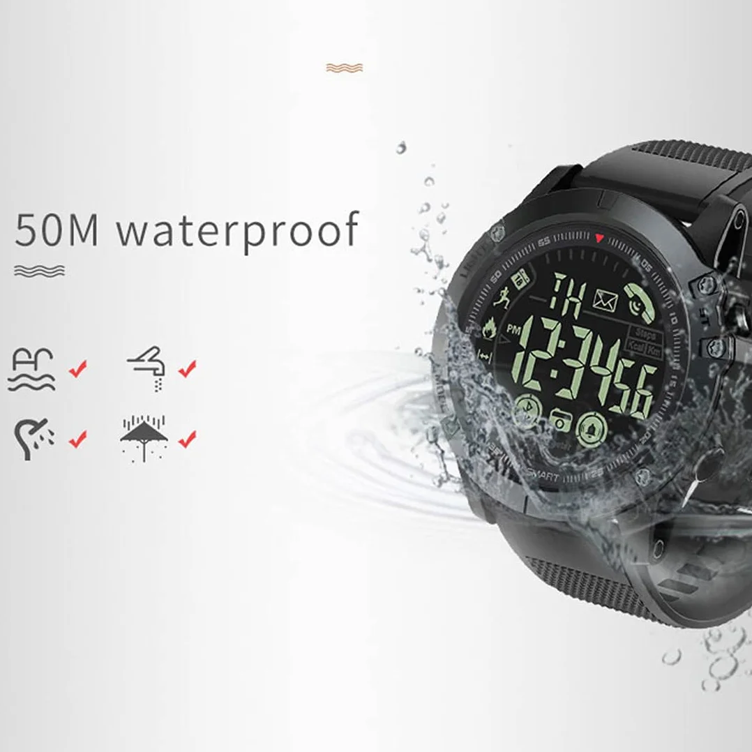 Smartwatches Sleep Tracker wodoszczelny IP68, krokomierz, do biegania, pływania, aktywności na świeżym powietrzu, zegarek sportowy, cyfrowy smartwatch dla mężczyzn i kobiet, z systemem Android iOS (czarny)