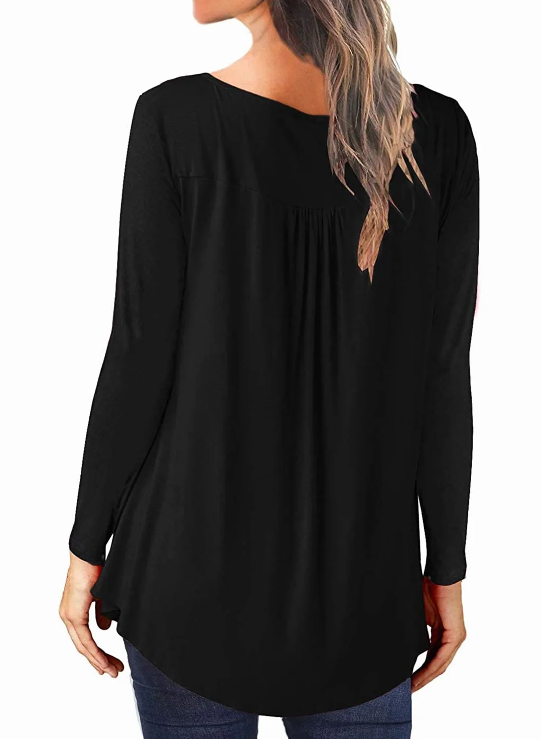 Ranphee T-shirt damski z dekoltem w kształcie litery V, tunika, elegancka