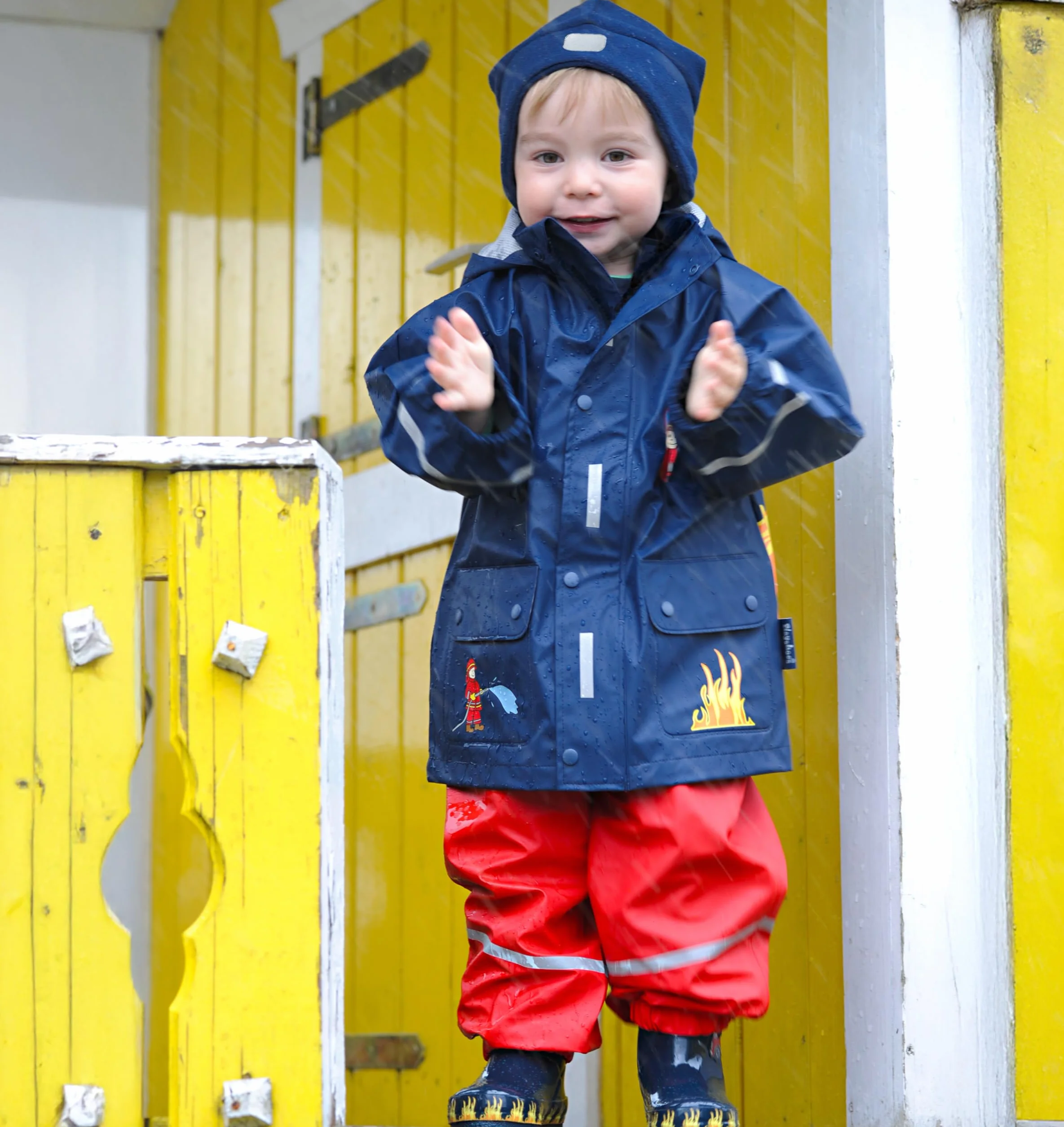 Playshoes Chłopcy Płaszcz Przeciwdeszczowy Straż Pożarna