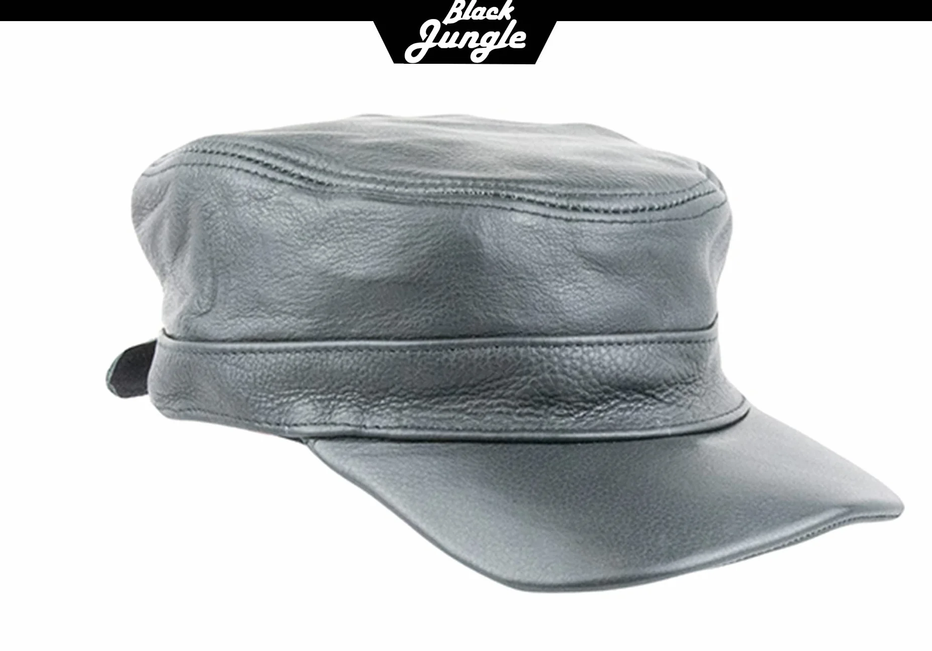 Black Jungle Castro Army Cap skórzana czapka wojskowa, czapka motocyklowa, rozmiar uniwersalny, czarny, jeden rozmiar