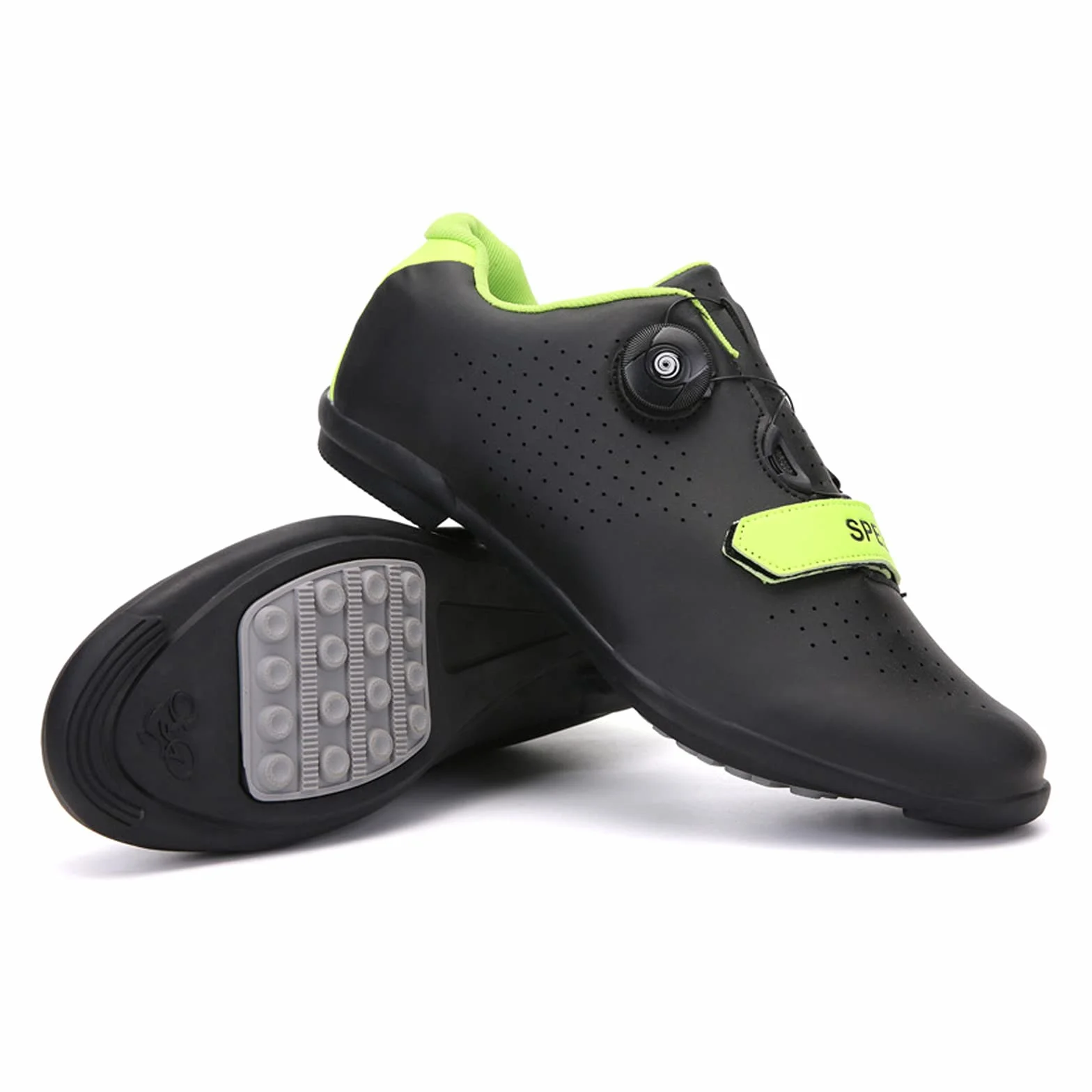 LZQpearl Trampki Rowerowe, Górskie Trampki Rowerowe I Szosowe Z Gumową Podesztywą Buty Rowerowe Bez Blokady System Sznurowania Szybkie Obrót Black, 43