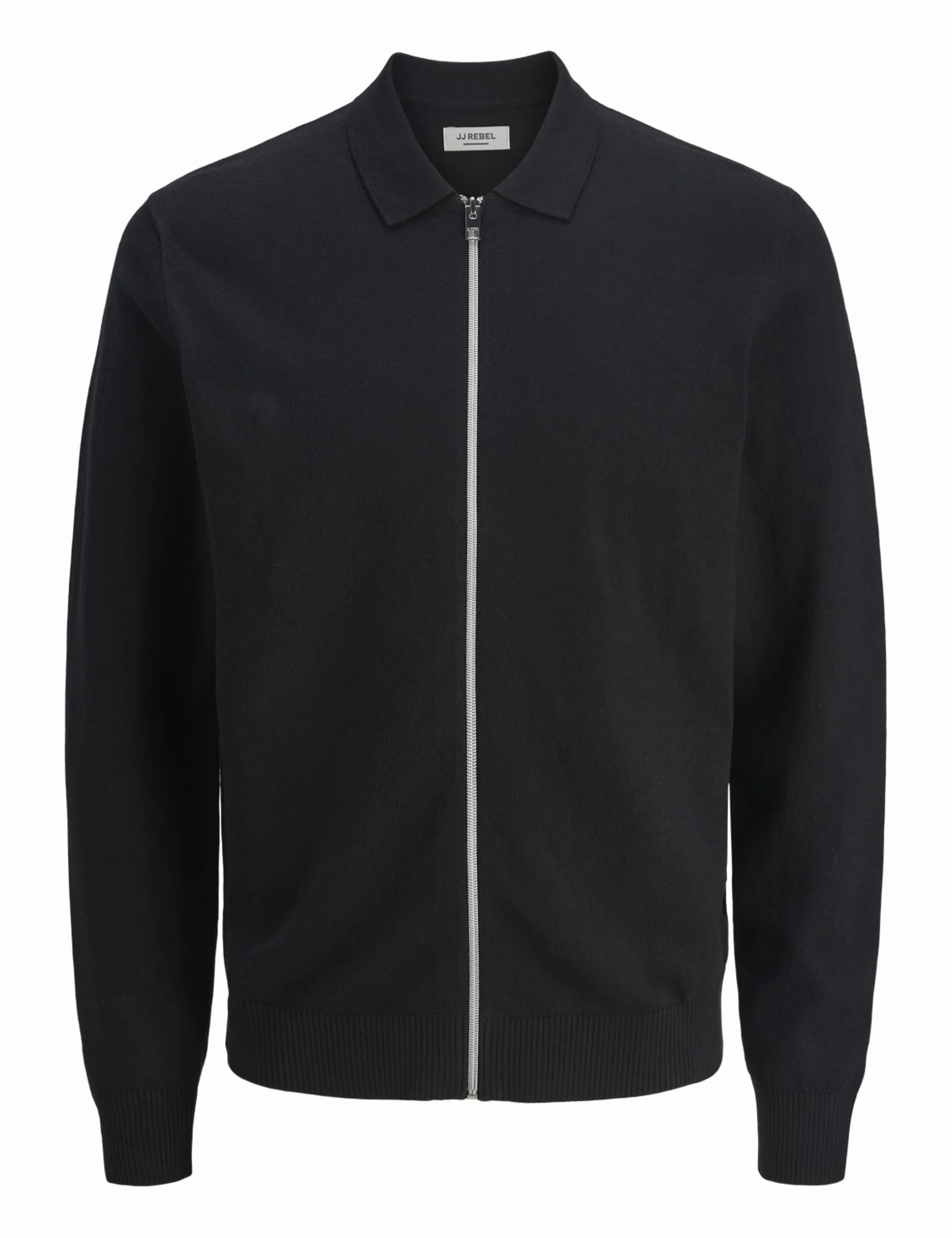 Jrebcallum Knit Polo Full Zip, czarny, S